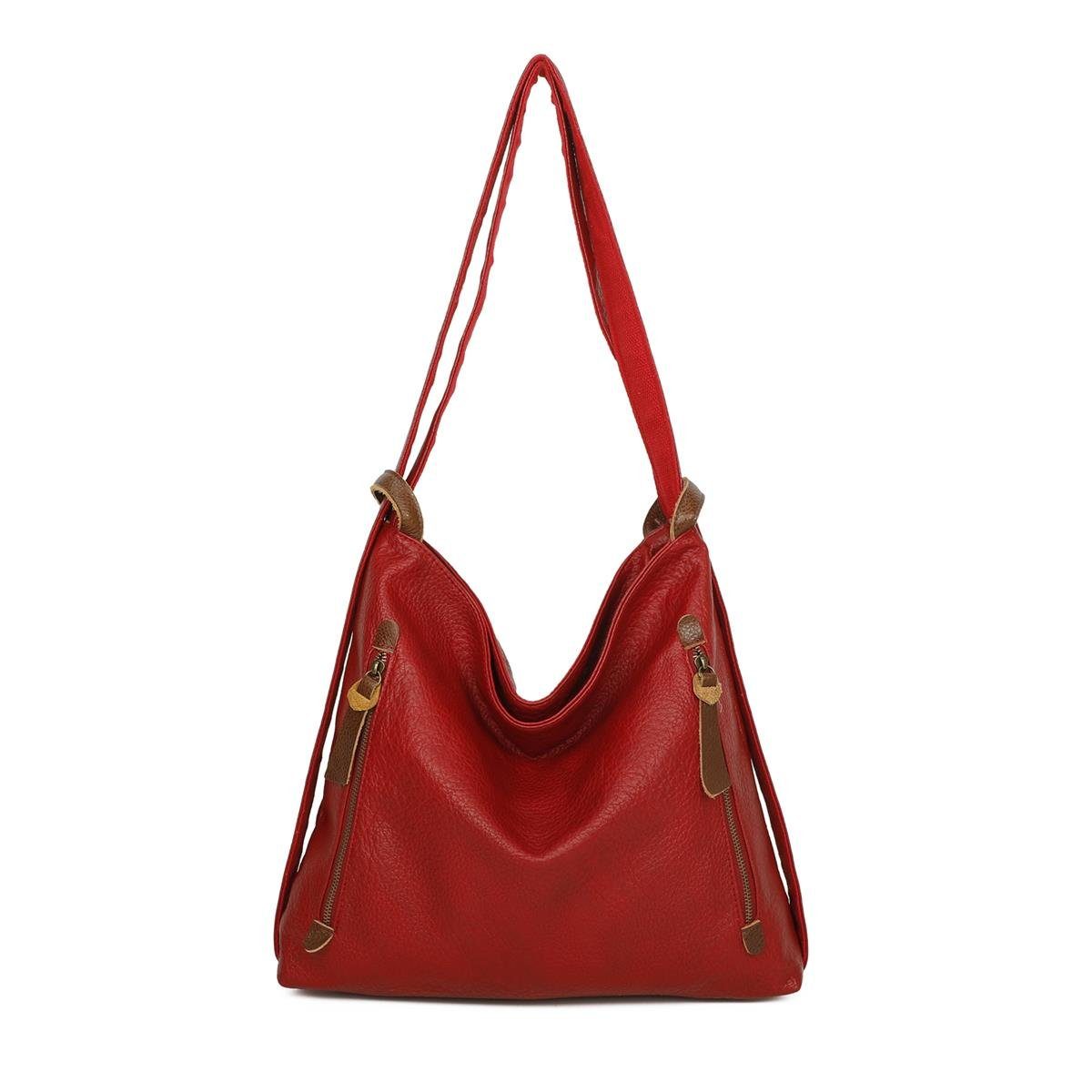ITALYSHOP24 Schultertasche Damen Rucksack Handtasche Schultertasche, günstig online kaufen