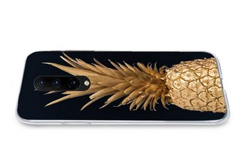 MuchoWow Handyhülle Ananas - Gold - Farbe - Schwarz - Obst - Luxus, Phone Case, Handyhülle OnePlus 7 Pro, Silikon, Schutzhülle