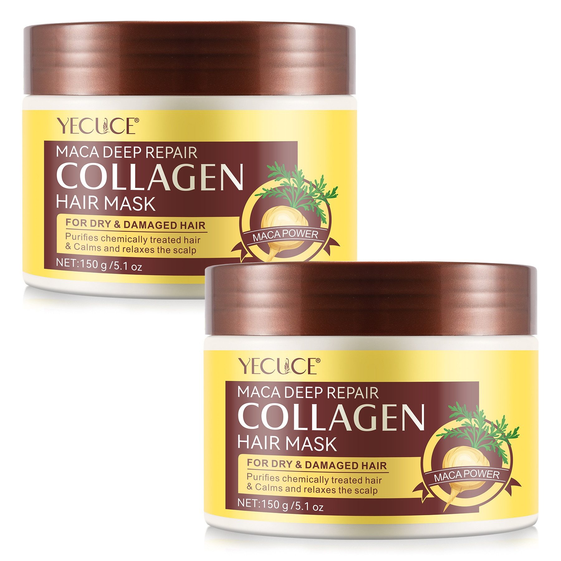 ALIVER Haarmaske Kollagen Haarkur Tiefenpflege Tiefenreparatur Haarspülung für Haare, 2-tlg., Aliver, Haarmaske, Haarkur, Haarpflege