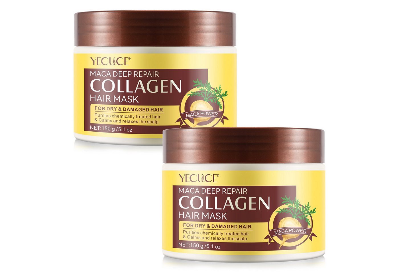 ALIVER Haarmaske Kollagen Haarkur Tiefenpflege Tiefenreparatur Haarspülung für Haare, 2-tlg., Aliver, Haarmaske, Haarkur, Haarpflege