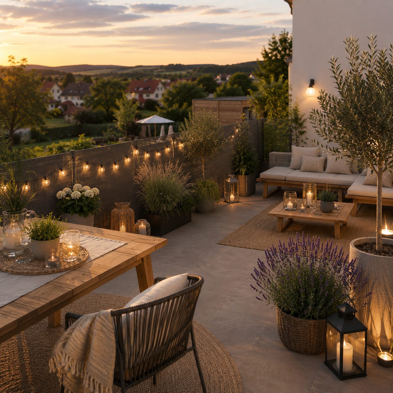 Sekey Balkonsichtschutz Sichtschutzmatte in Natur-Optik, wetterfest für Balkon, Garten & Zaun UV-beständig und wetterfest für Balkon, Garten & Terrasse – Bild 3 von 5
