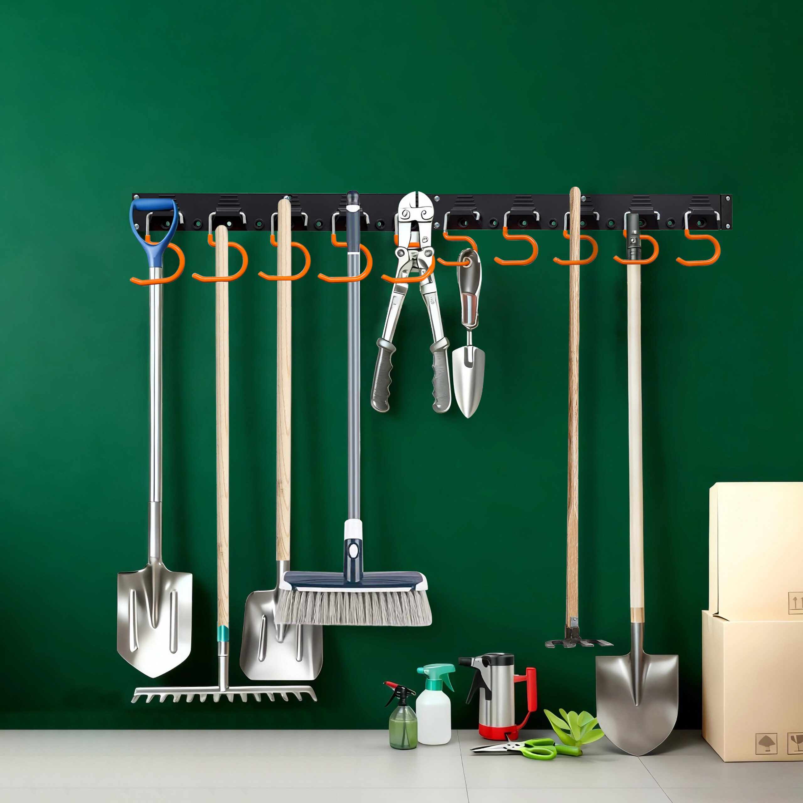 relaxdays Gartengerätehalter Wand, (10-tlg., 10 Haken)