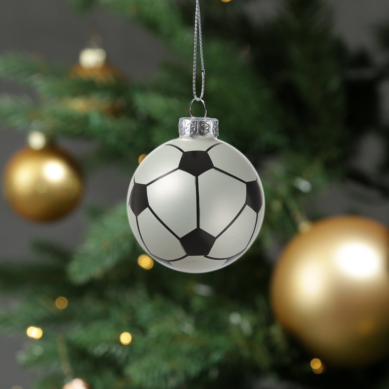 MARELIDA Christbaumschmuck Weihnachtsbaumschmuck Fußball D: 5,6cm Weihnachtskugel Sport