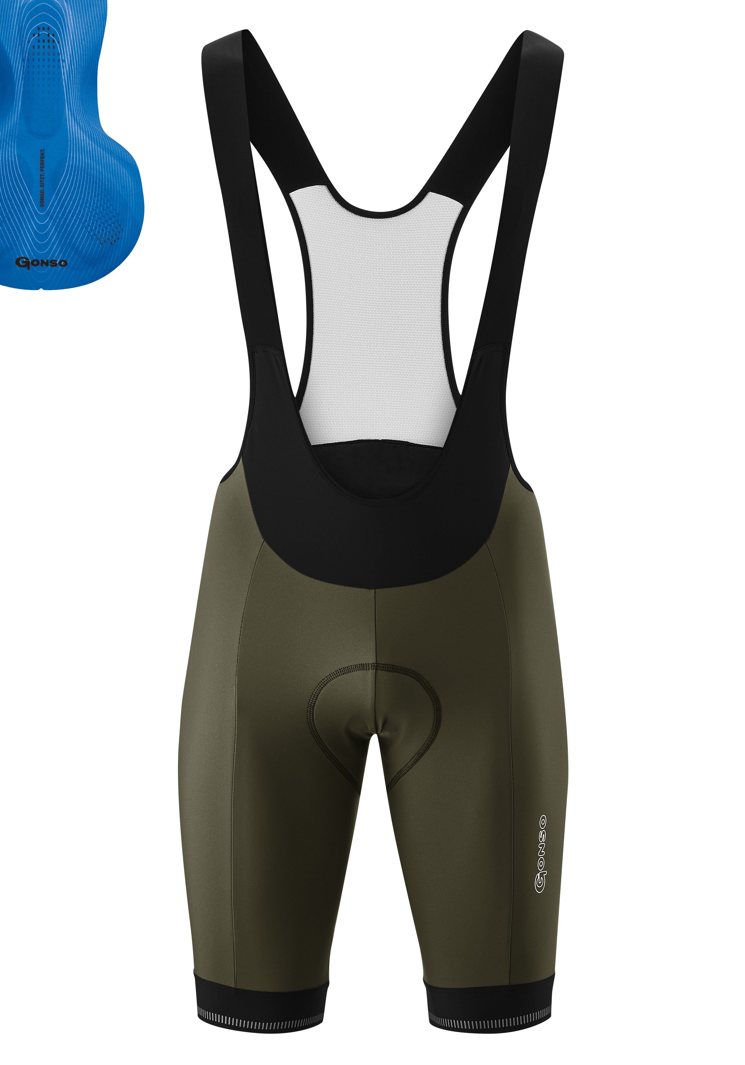 Gonso Fahrradhose SITIVO BIB Herren Radhose, innovatives Sitzpolster, Träger-Radlerhose, Tight Fit