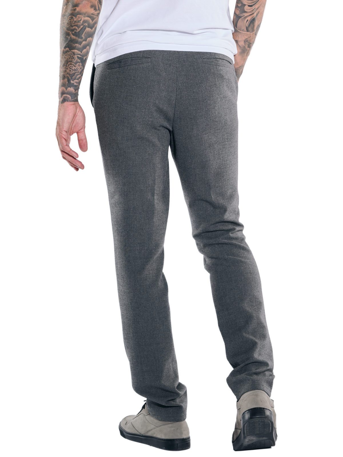 emilio adani Stoffhose Herren Chino mit Tunnelzug, Dunkelgrau