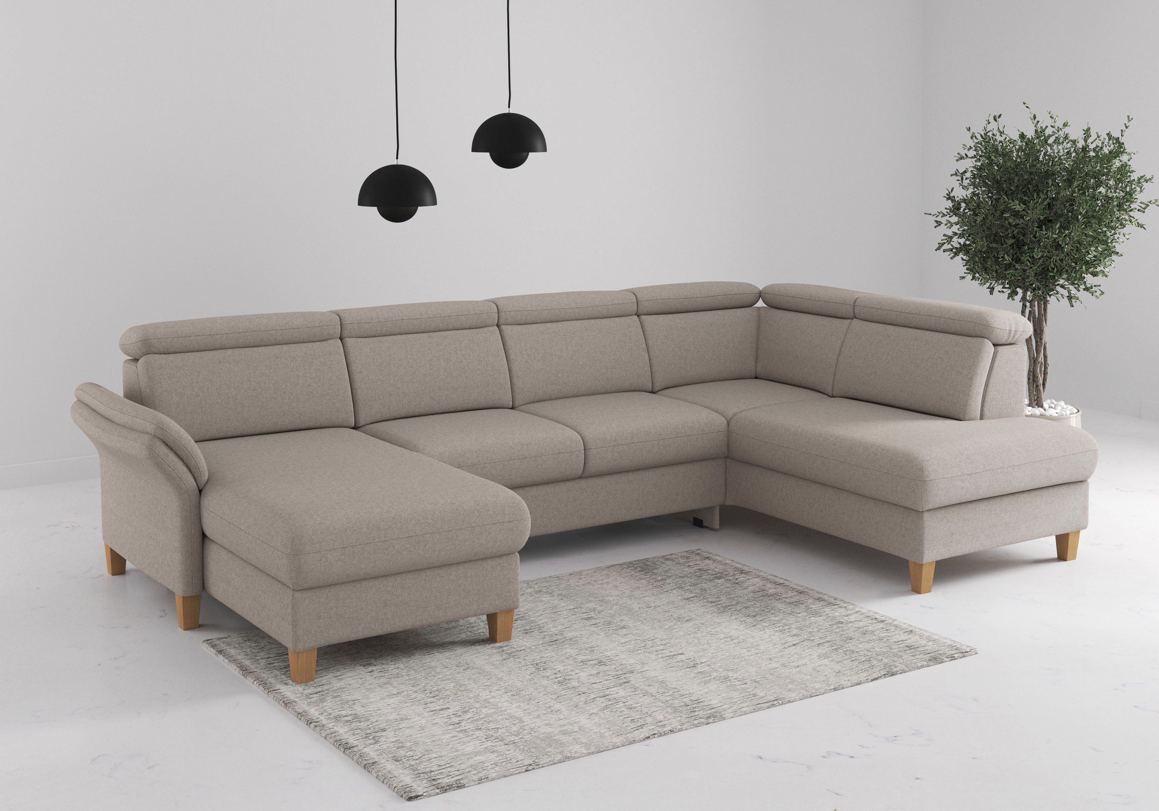 OTTO home Wohnlandschaft Glendale, U-Form, inkl. Kopfteilverstellung, wahlweise mit Vorziehsitz und Bettkasten