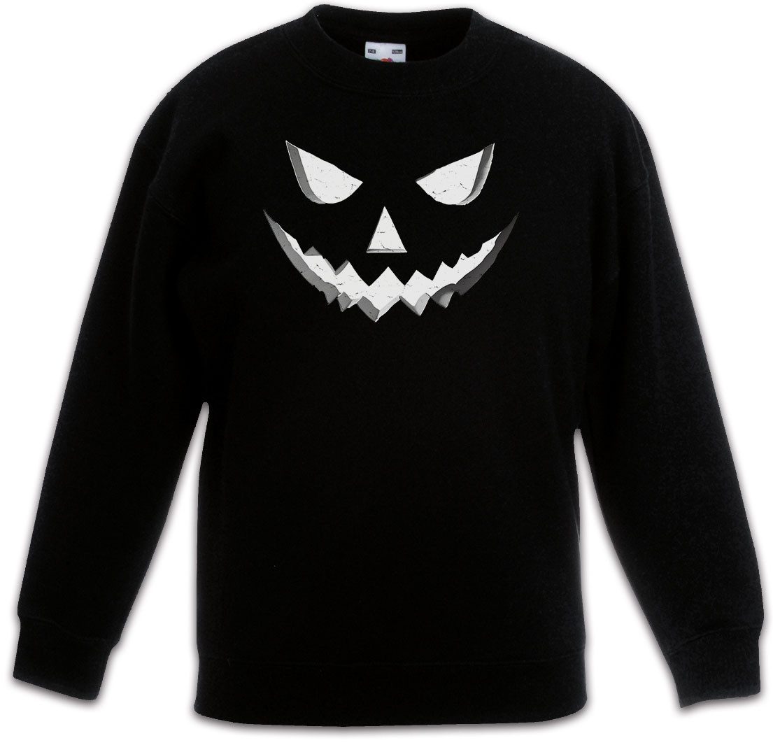 Sweatshirt Pumpkin Face A2 Kinderpullover Kürbis Gesicht Laterne Halloween Horror