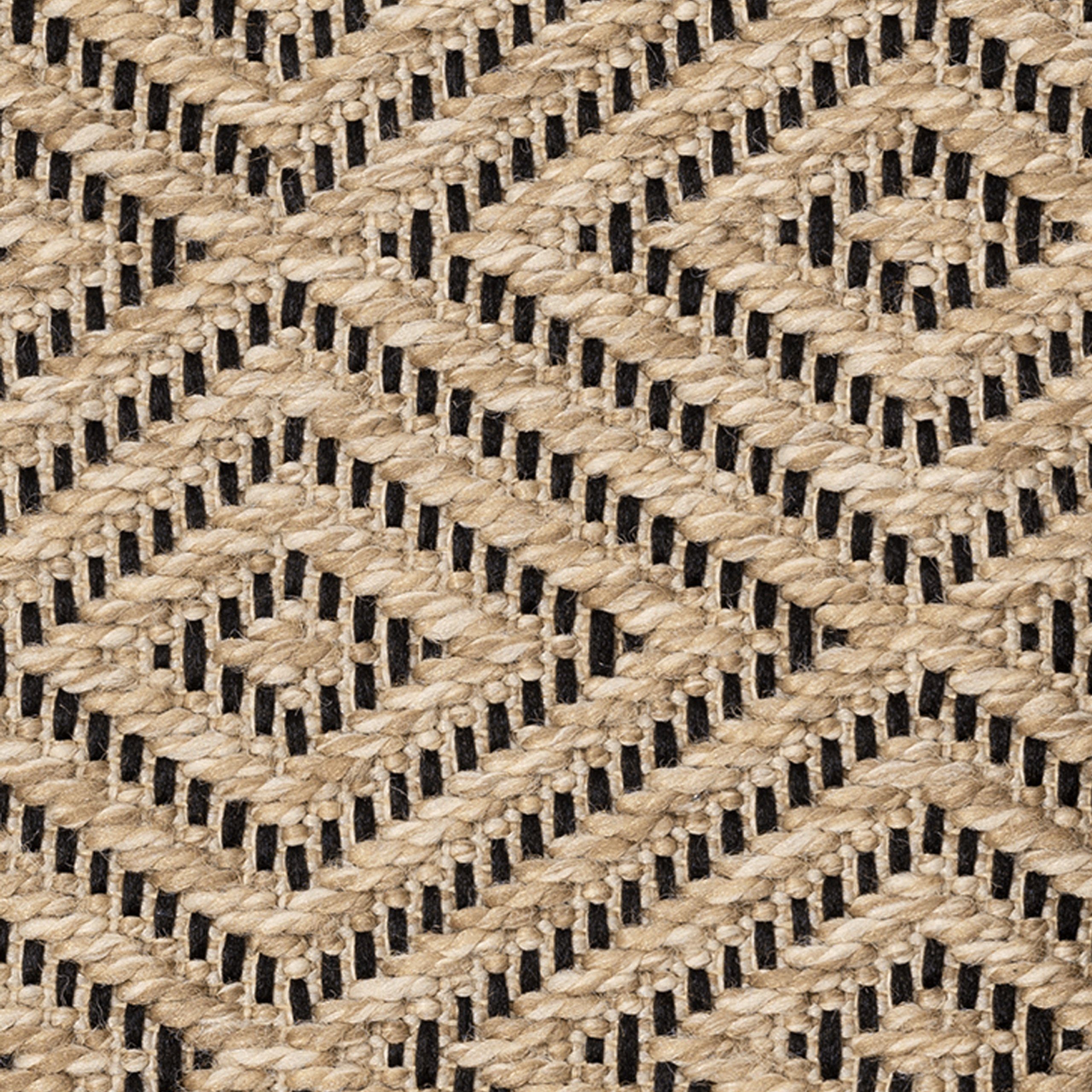 TeppichHome24 Outdoorteppich In- und Outdoorteppich mit Rautenmuster beige/schwarz, Rechteckig – Bild 4 von 5