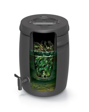 Spetebo Komposter Fass zur Herstellung von organischem Dünger, BxTxH: 29x29x42 cm, 25 l, (Packung, 1 St., 1 tlg), Kunststoff Dünger Tank