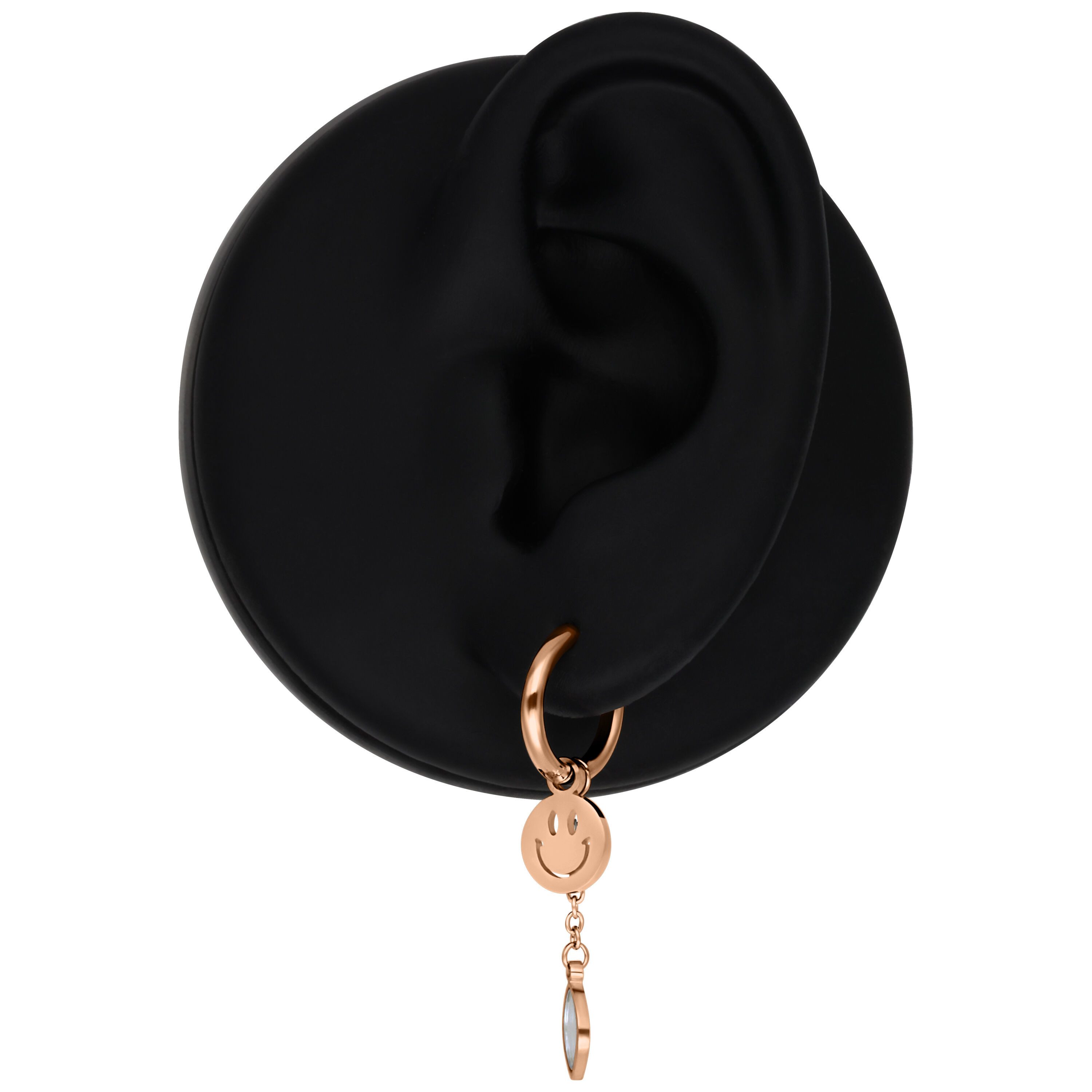 Wildcat Paar Ohrhänger Mini Smiley with Radiant Hanger Hoops Pair - Roségol günstig online kaufen