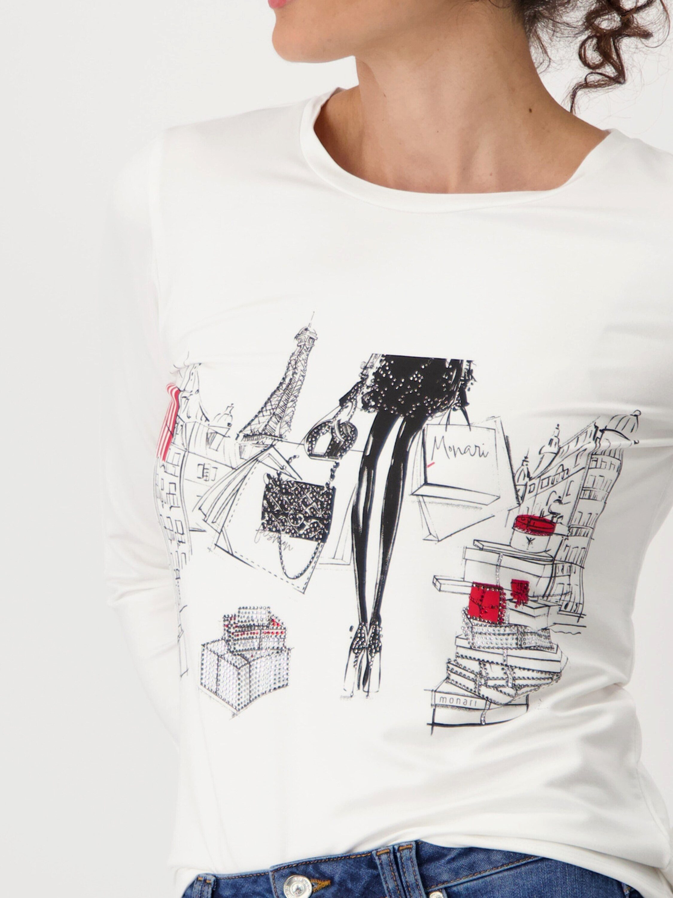 Monari Langarmshirt (1-tlg) Ziersteine