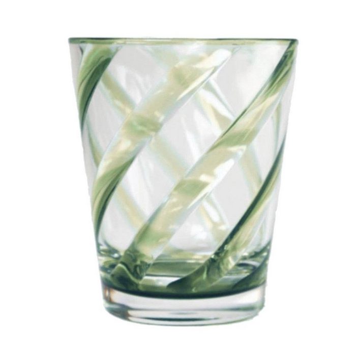 Kiom Becher Trinkglas Acryl 9x11 cm Spirale Green Transparent Kunststoff