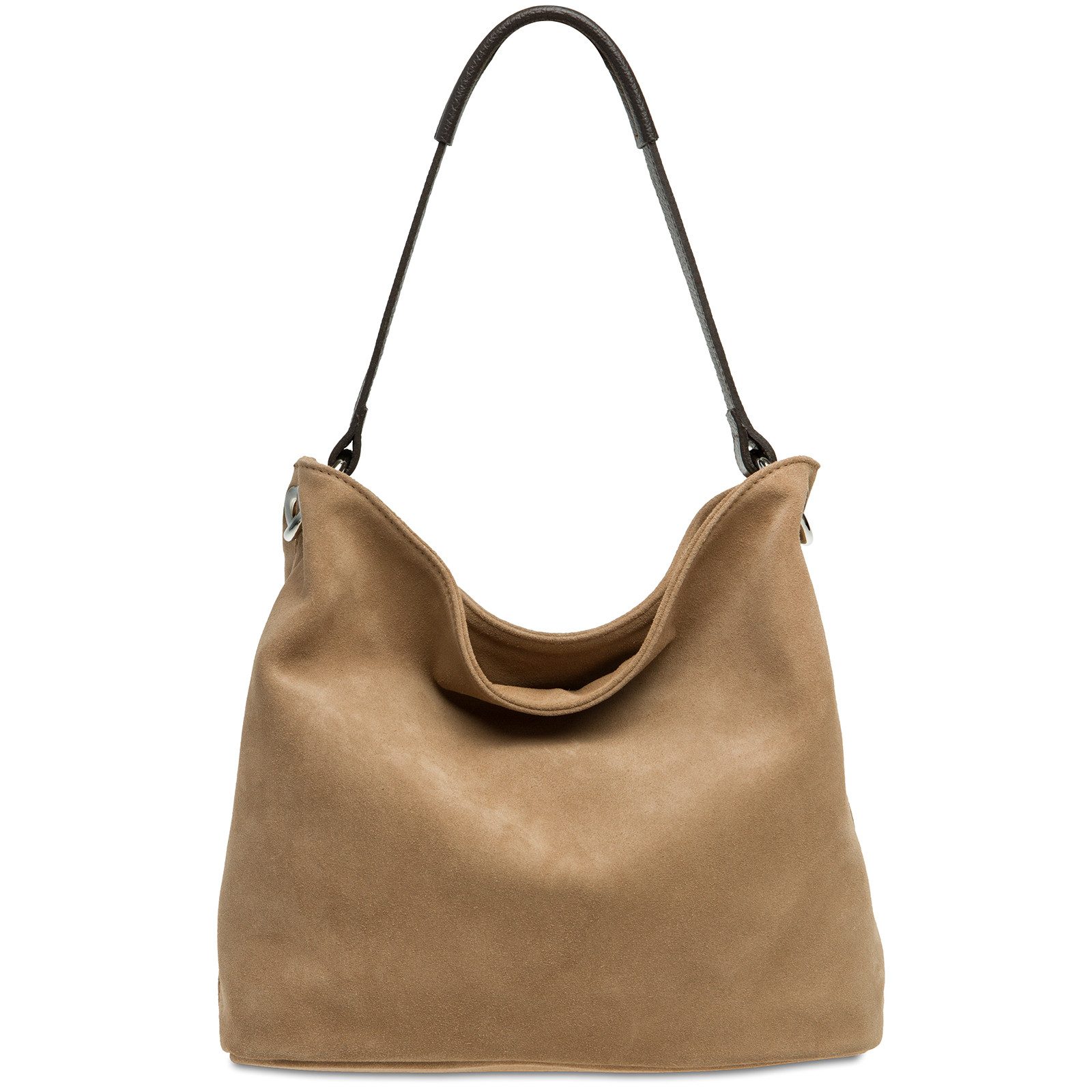 Caspar Schultertasche Damen Veloursleder Handtasche Klassisch - PREMIUM LIN günstig online kaufen