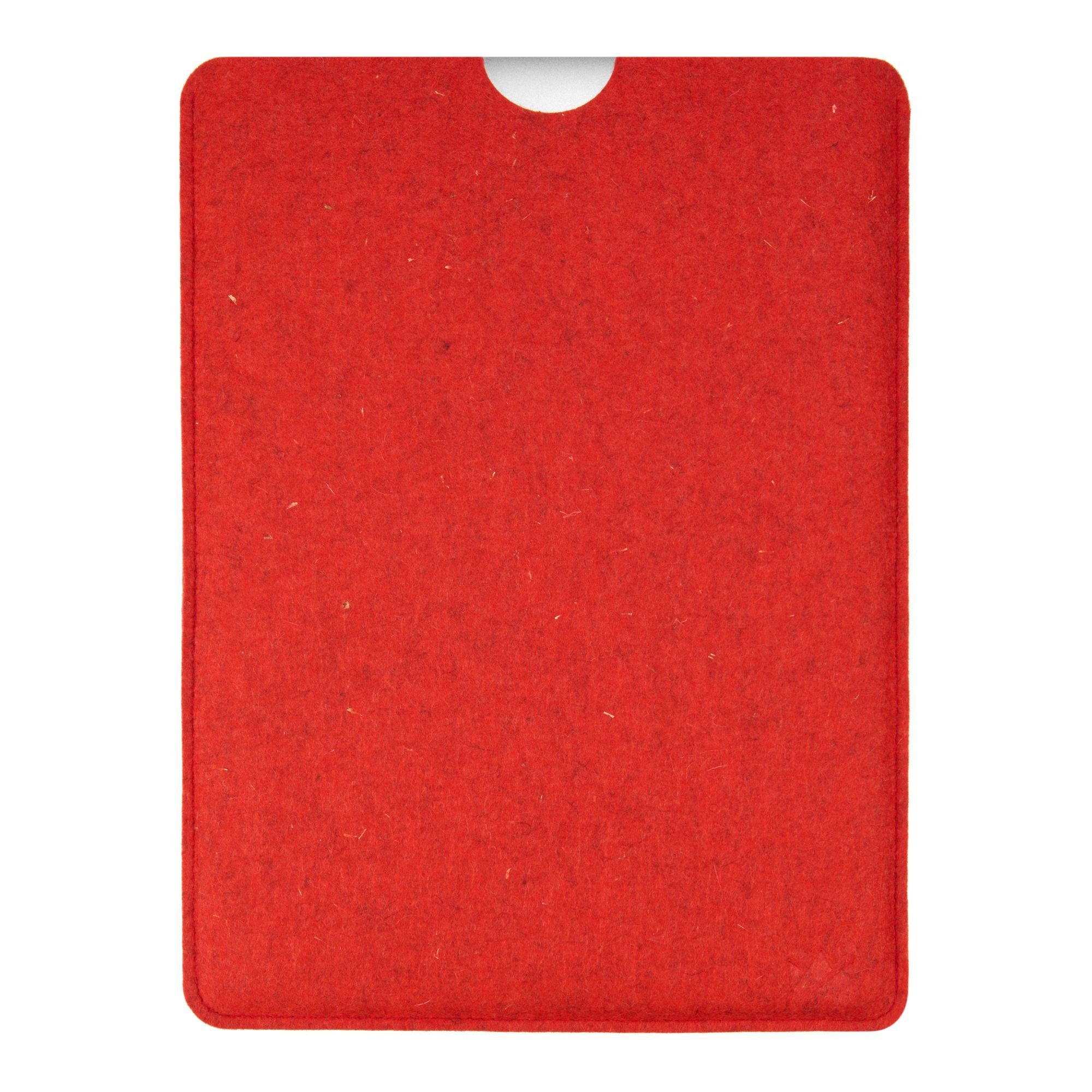 Tasche Schurwolle, Hülle 100% CoverKingz Handmade Germany Pro Made Filz Schutz für Apple Case, 14" Rot Zoll in Laptoptasche MacBook