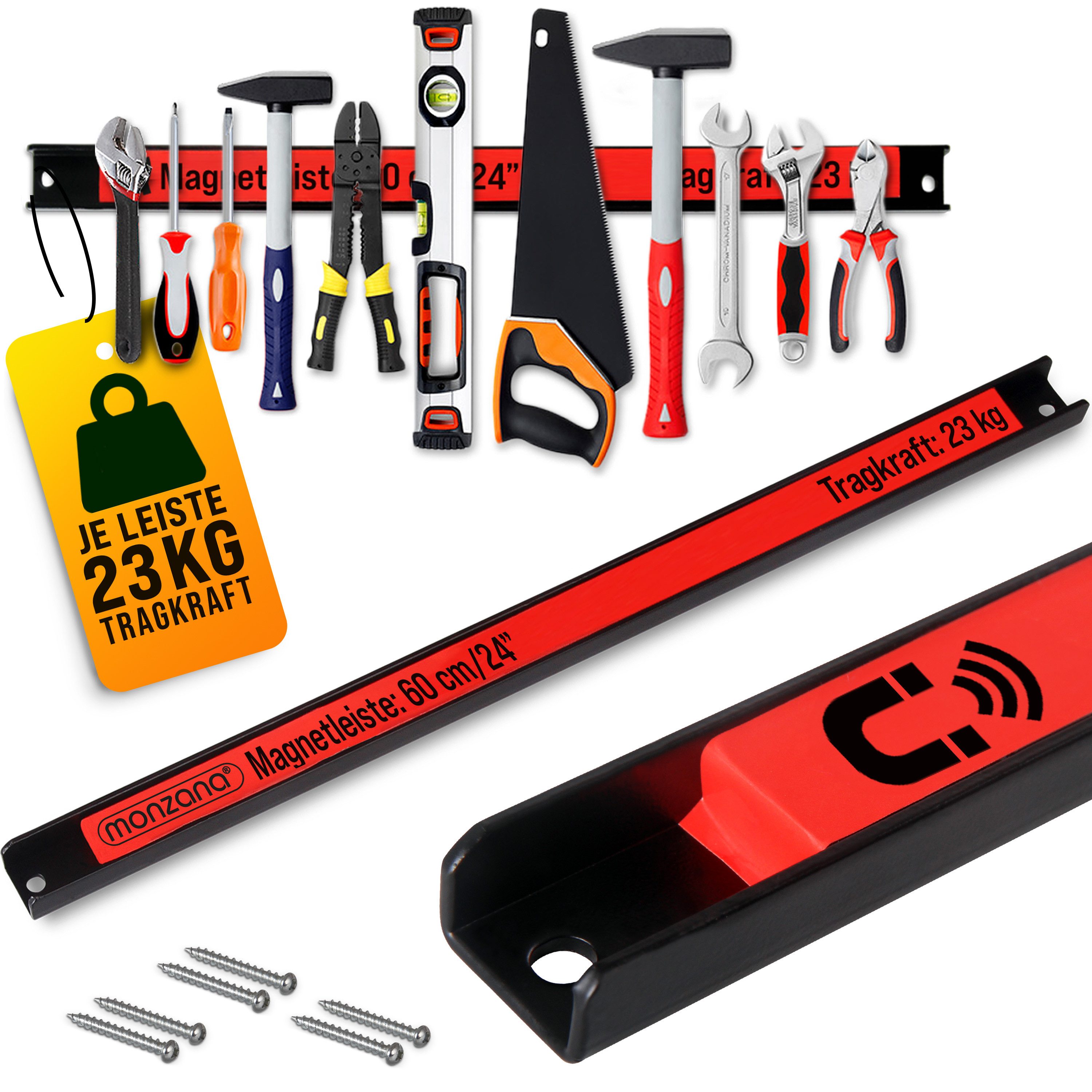 Deuba Werkzeughalter, Magnetleiste 60cm 23kg Tragkraft Werkzeugleiste Organizer Werkstatt