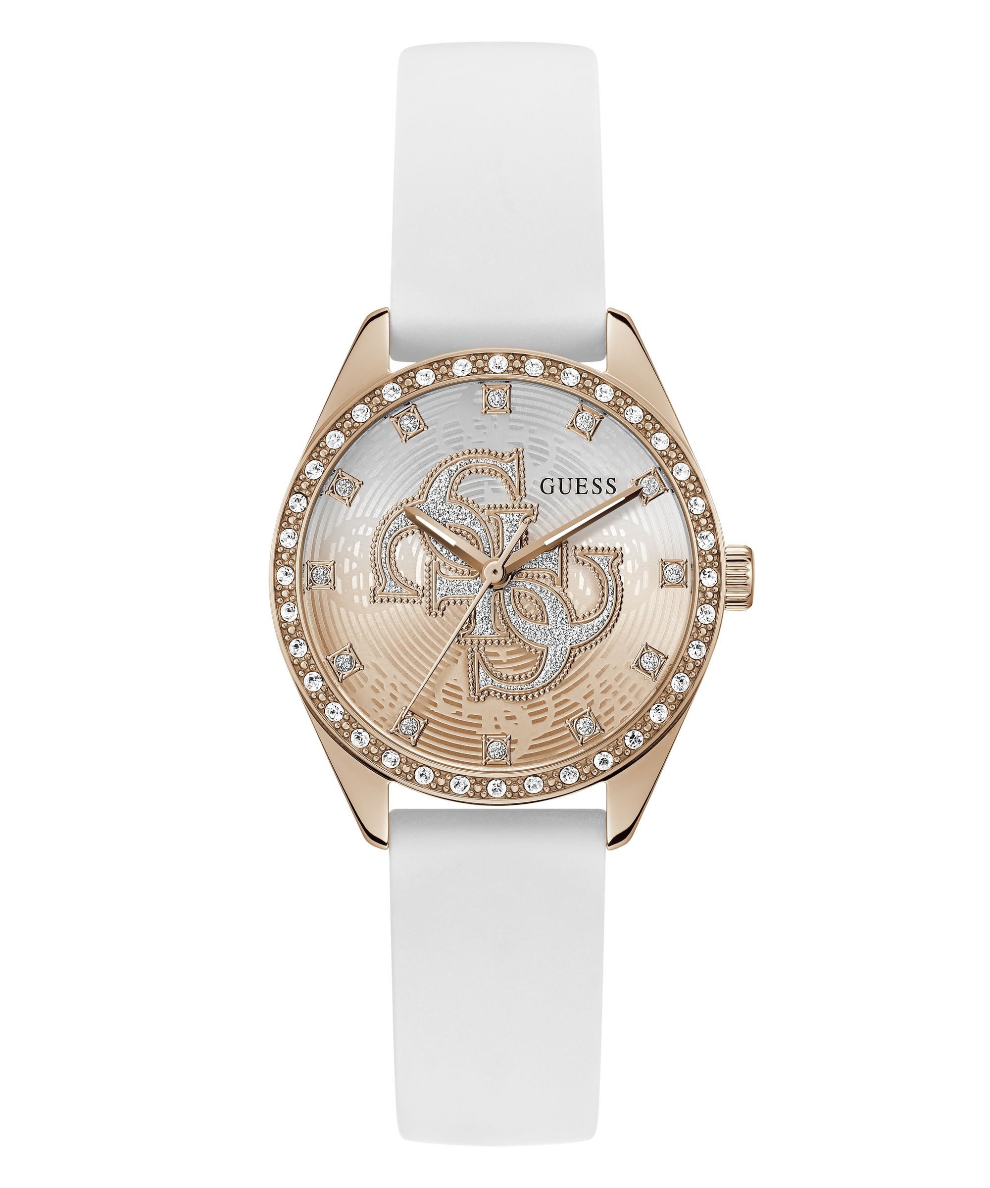 Guess Quarzuhr AVA GW1042L4, Armbanduhr, Damenuhr, Silikonarmband, analog