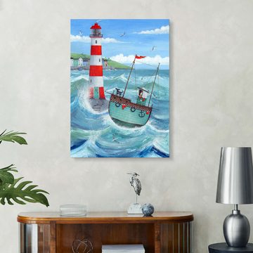 Posterlounge Alu-Dibond-Druck Peter Adderley, Leuchtturm, Badezimmer Maritim Illustration