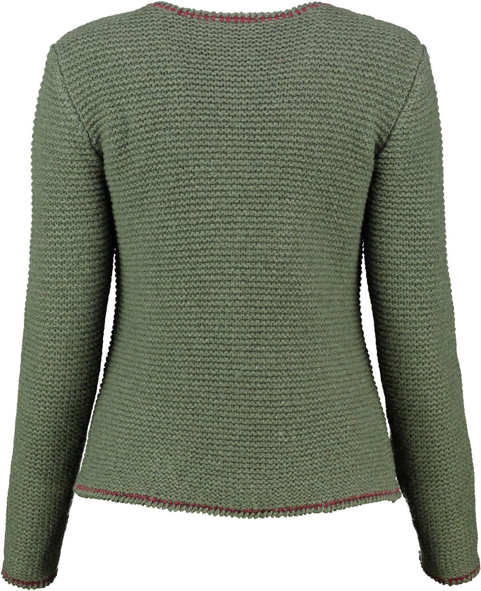 Hammerschmid Strickjacke HAMMERSCHMID Strickjacke Tyrol oliv im traditionellen Linksstrick