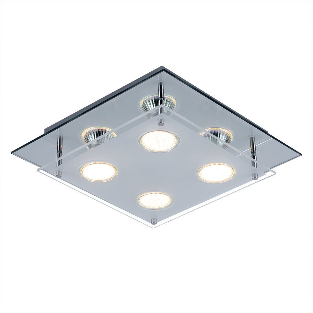 GLOBO LIGHTING LED Deckenleuchte, LED-Leuchtmittel fest verbaut, Warmweiß, Deckenleuchte Lampe Schlafzimmerleuchte Glaslampe Wohnzimmer