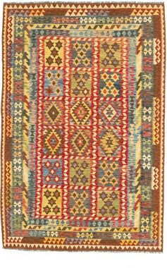 Wollteppich Kelim Afghan Teppich handgewebt mehrfarbig, morgenland, rechteckig, Höhe: 4 mm, Kurzflor