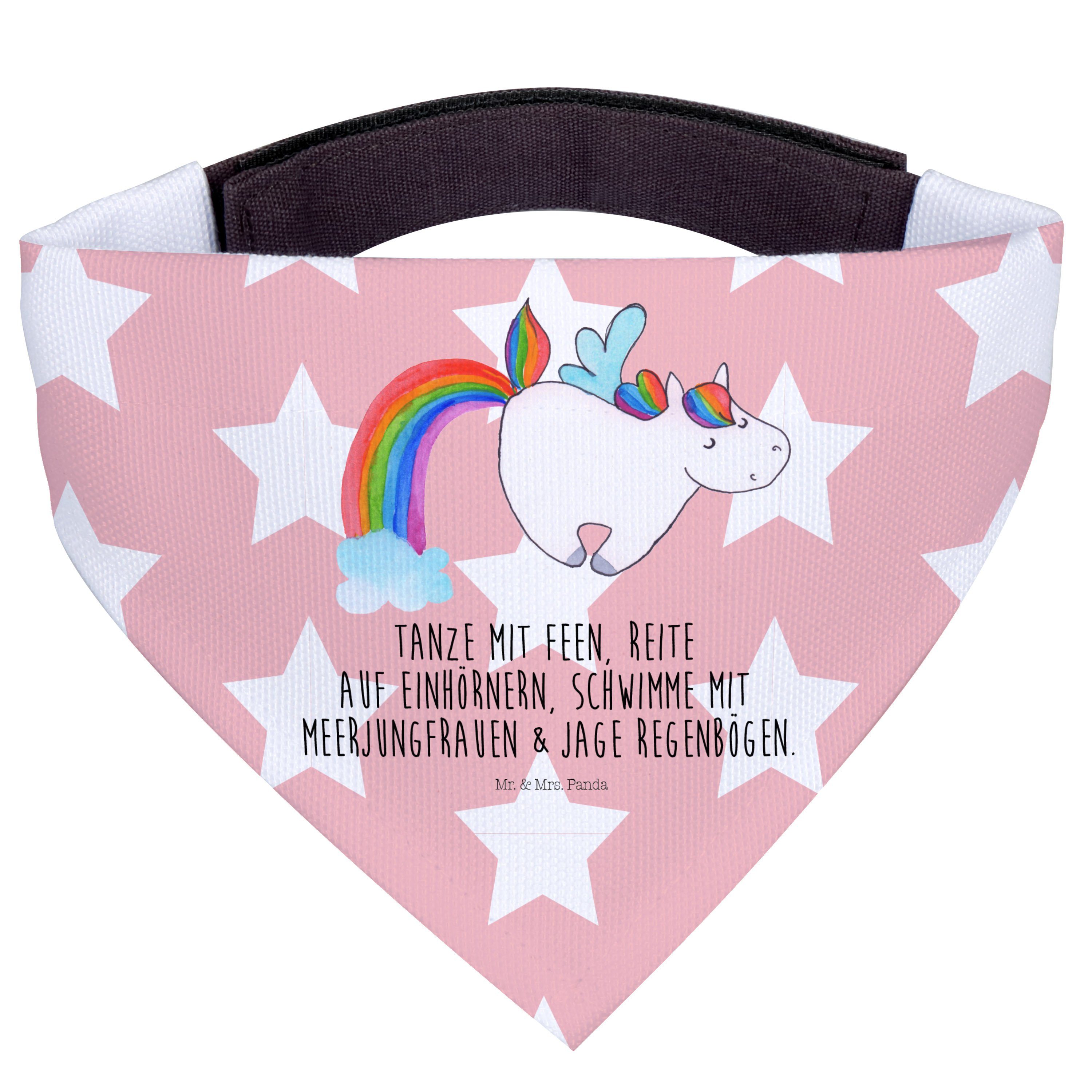 Mr. & Mrs. Panda Hundefliege Einhorn Fliegendes Pferd, Dreieckstuch, Rot Pastell, Hunde Halstuch, Polyester, Hunde Tuch Tuch für Hunde Bandana für Hunde