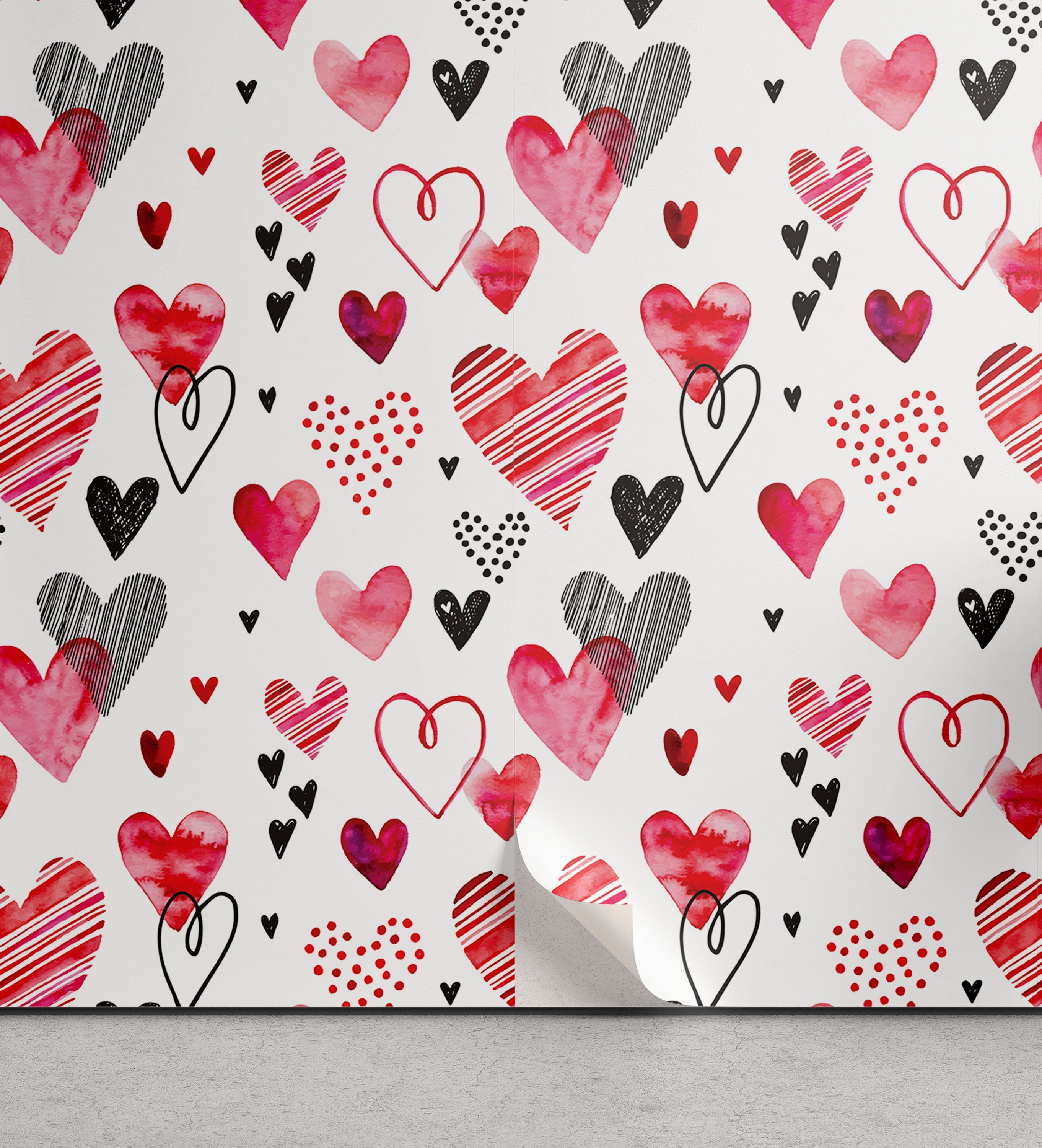 selbstklebendes Valentine Wohnzimmer Vinyltapete Verschiedene Abakuhaus Herz-Shapes Küchenakzent,