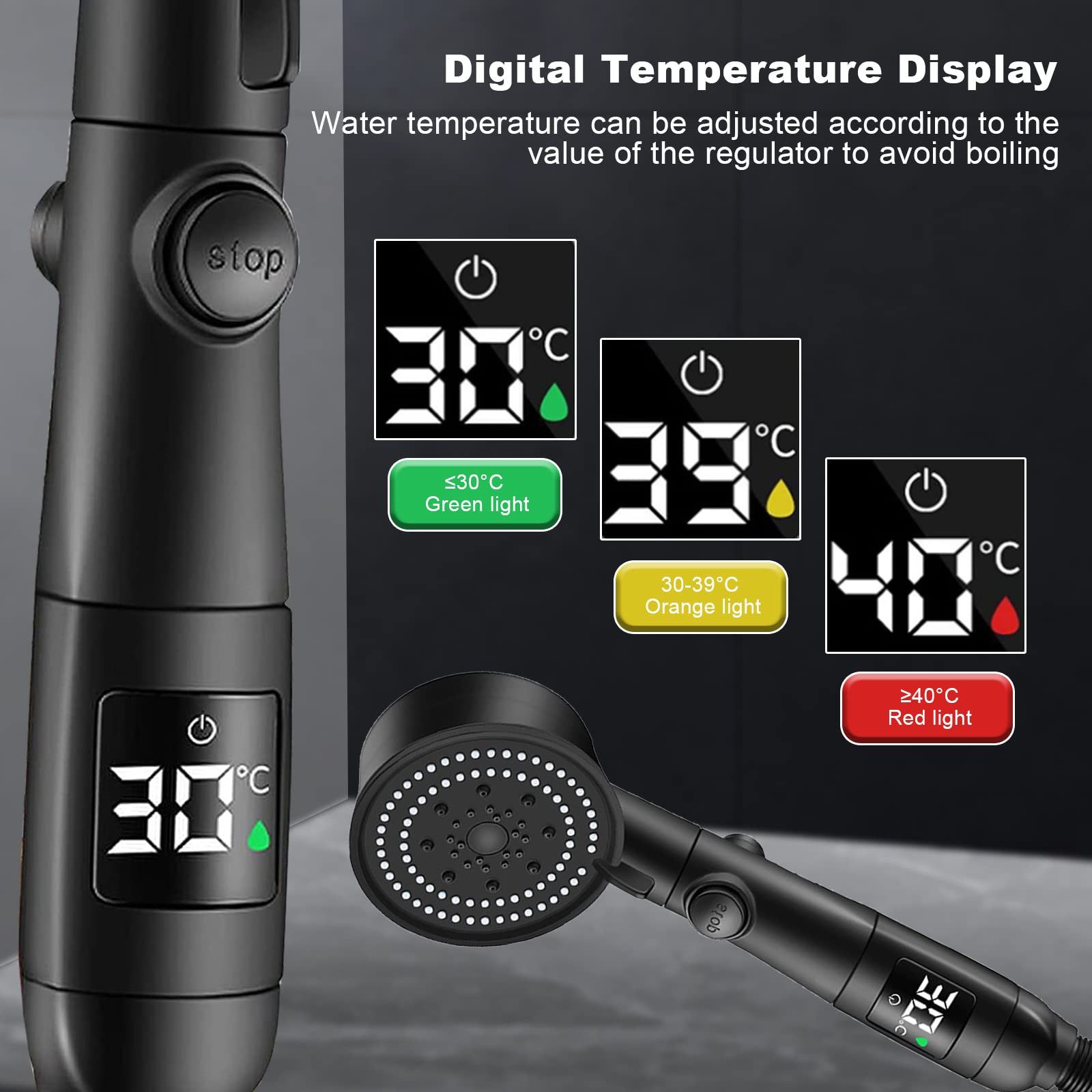 RWEUOQ Handbrause Duschkopf mit Temperaturanzeige 5 günstig online kaufen
