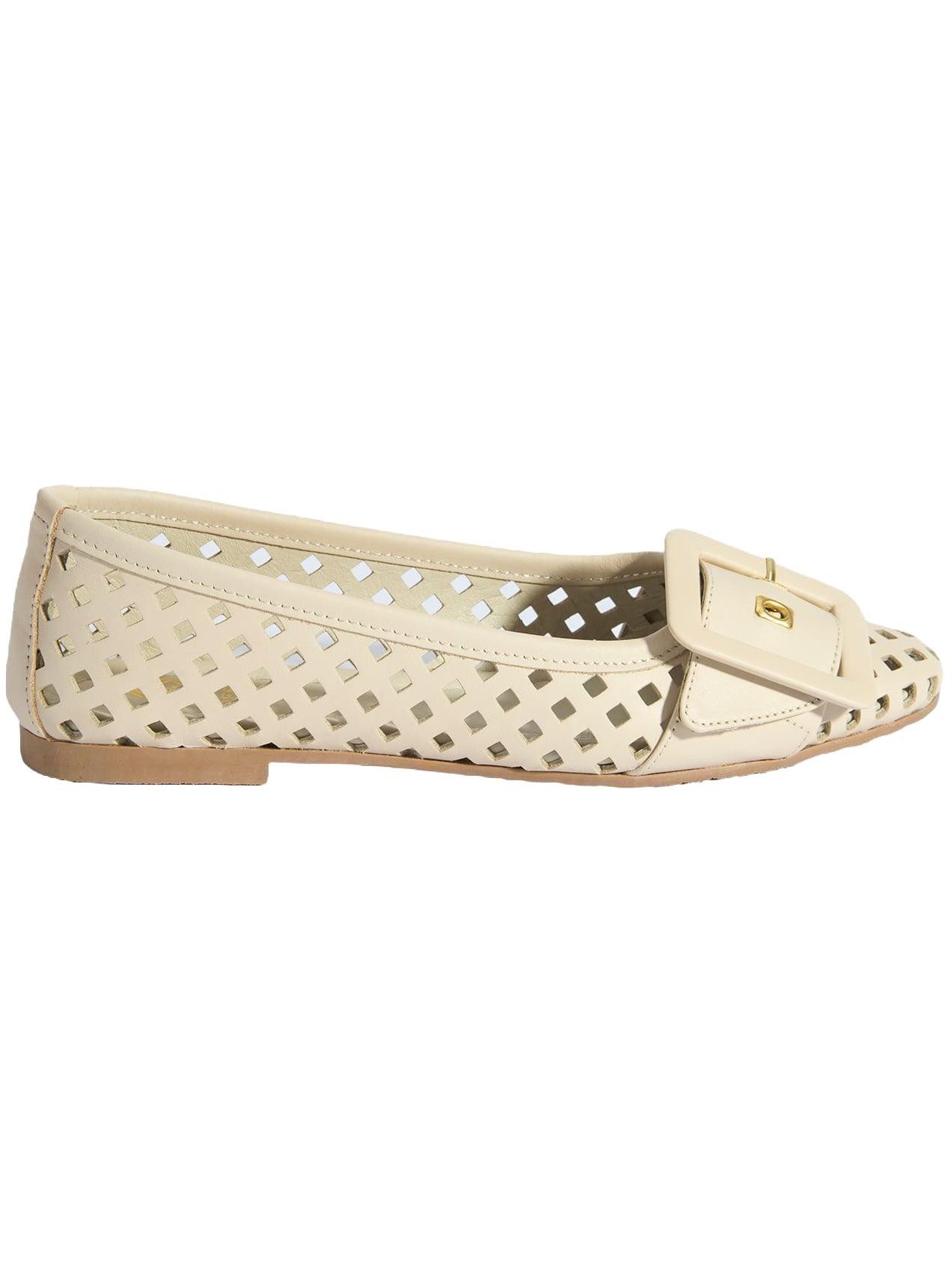 Desa Damen-Ballerinas aus Leder – Atmungsaktives Design mit flachem Absatz Ballettschuh