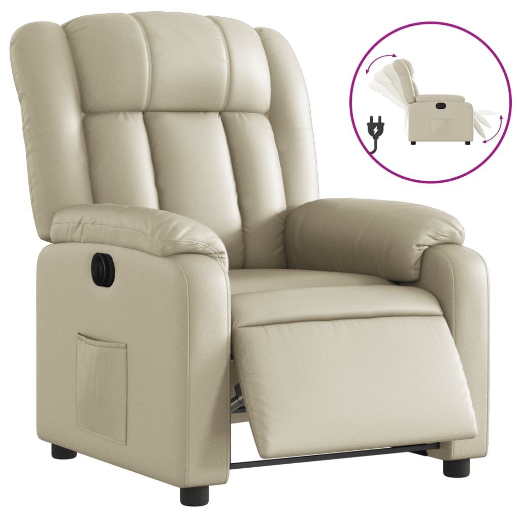 vidaXL Sessel Relaxsessel Elektrisch Creme Kunstleder günstig online kaufen