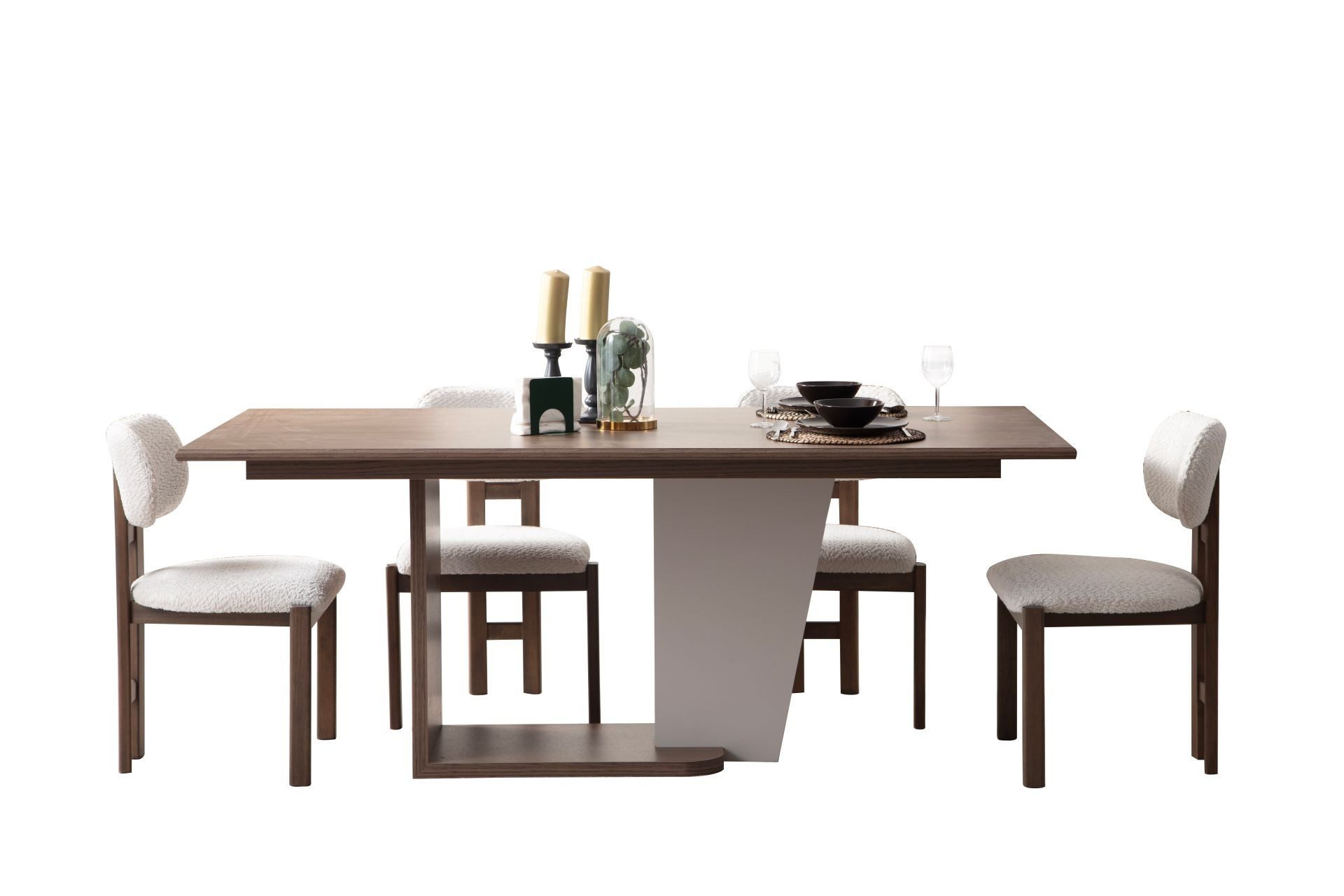 Xlmoebel Essgruppe Exklusives 7-teiliges Esszimmer-Set mit Esstisch und 6 Stühlen, (7-tlg), Made in Europa