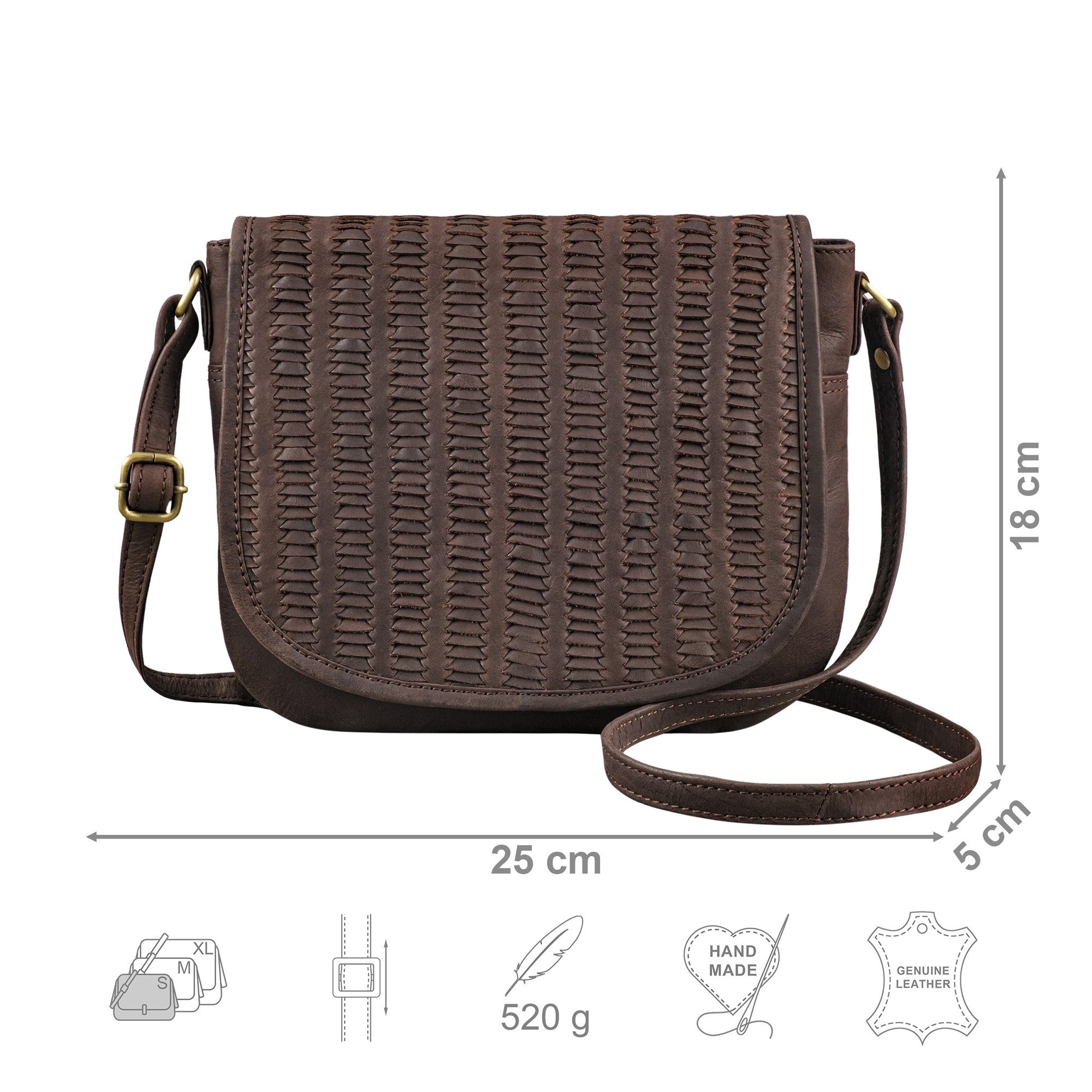 STILORD Handtasche "Nuria" Kleine Umhängetasche Damen Leder Handtasche Geflochten