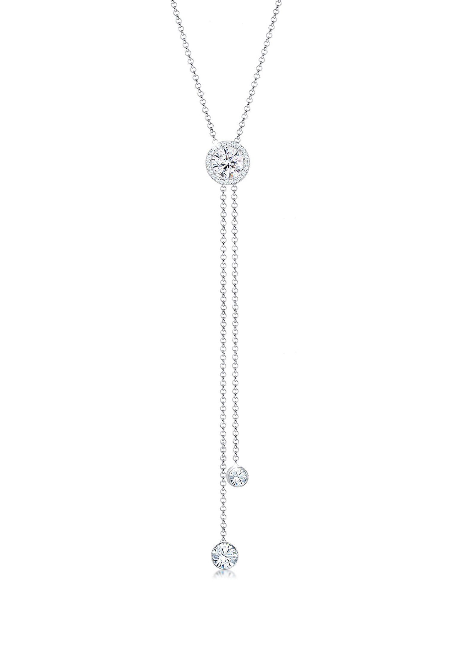 Elli Premium Kette mit Anhänger Y-Halskette Weiß 925 Sterling Silber, mit K günstig online kaufen