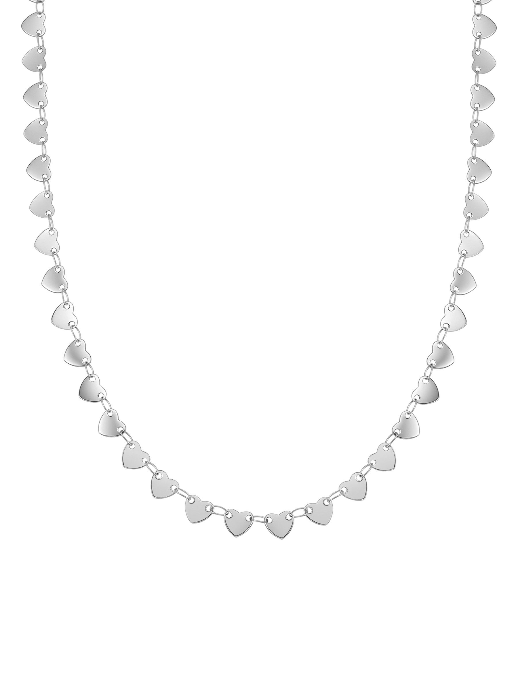 Hey Happiness Herzkette Damen Statement Choker – Romantische Herzchen Kette aus Edelstahl, 18K vergoldet für Stacking- & Layering-Looks, Geschenk für Frauen