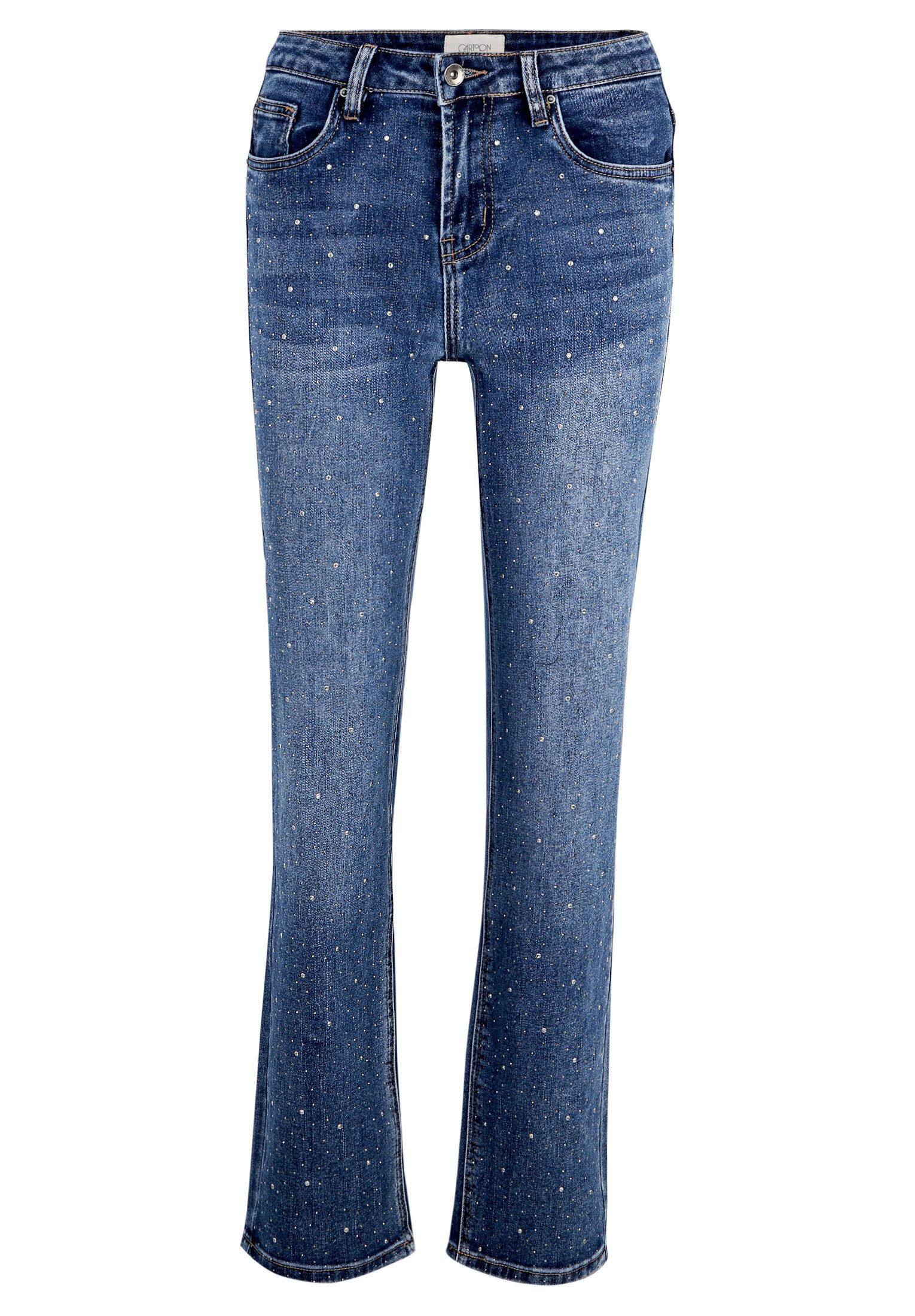 Cartoon Regular-fit-Jeans Damen mit Strass