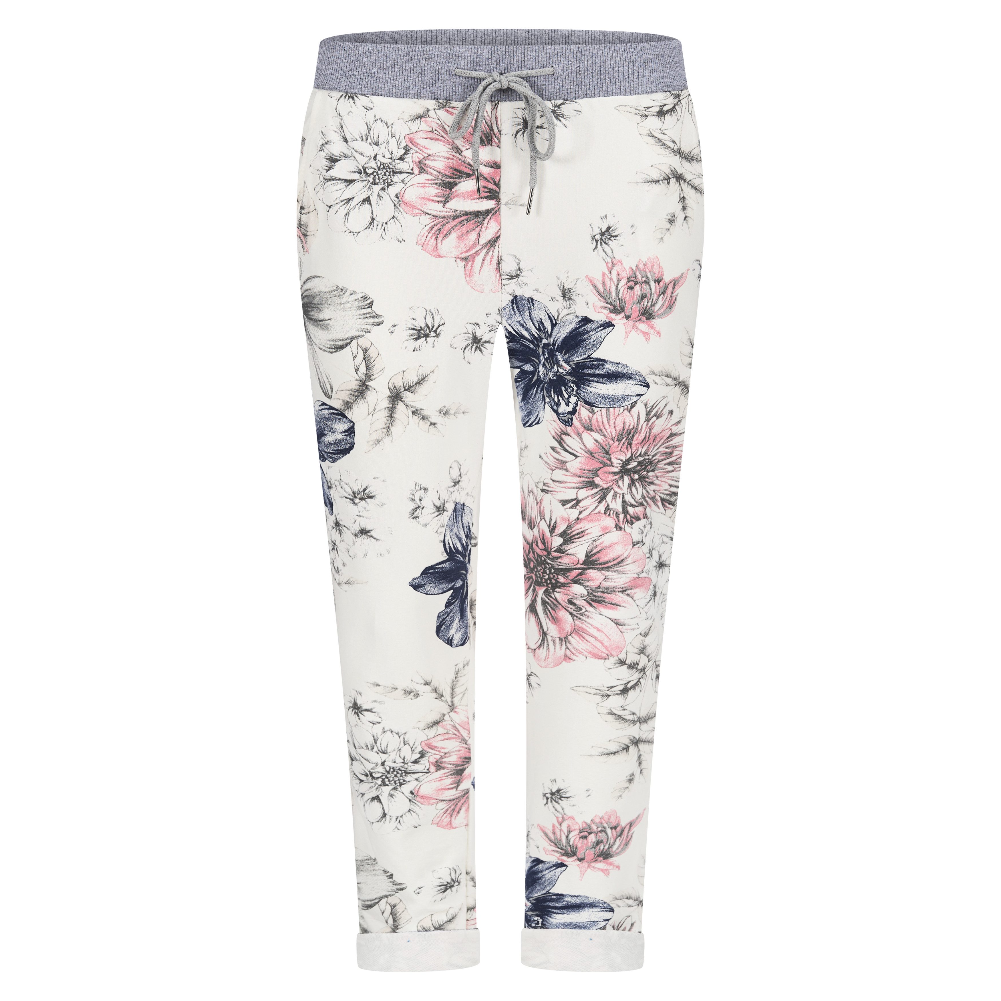 Mississhop Chinohose Damen Hose Blumen Jogginghose günstig online kaufen