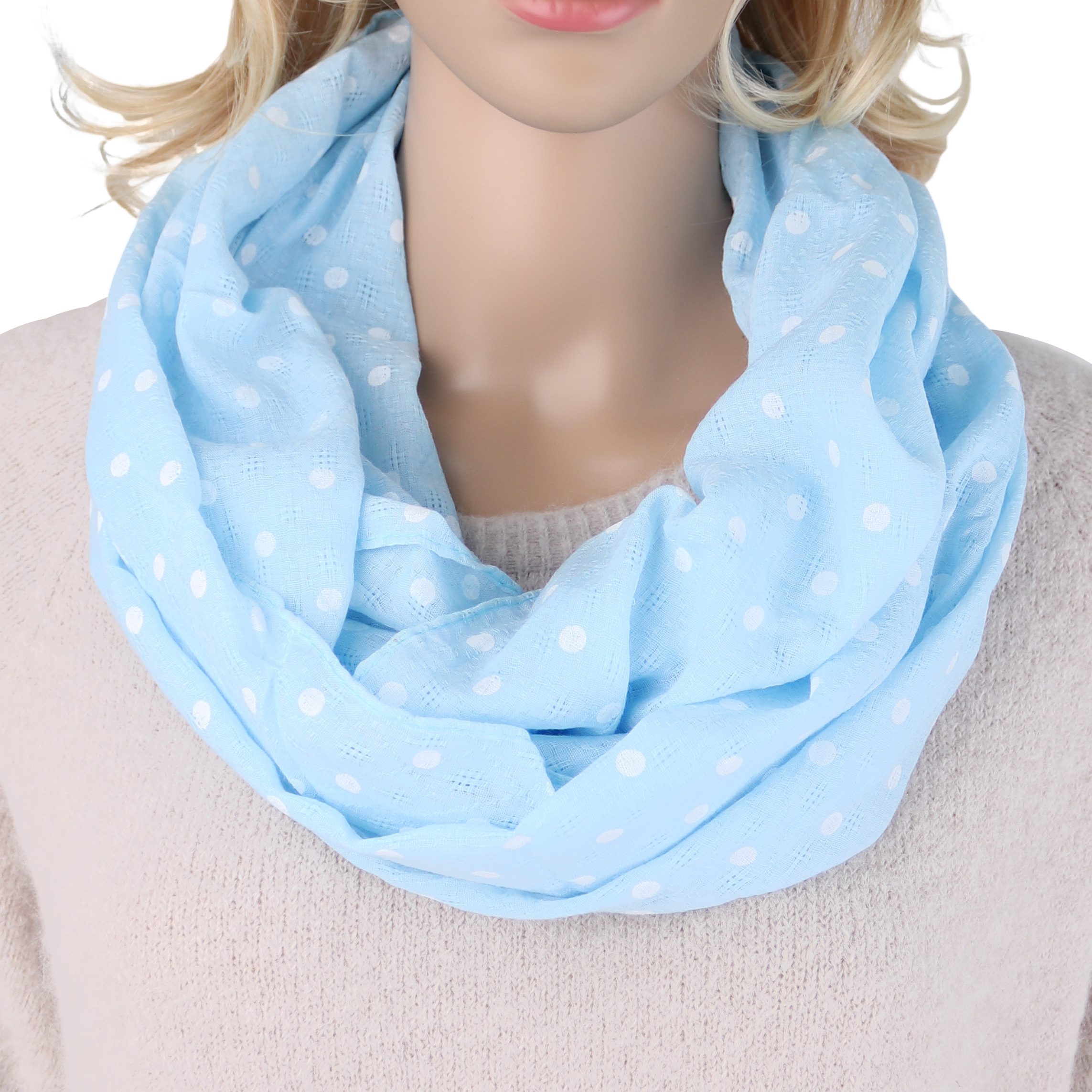MIRROSI Loop Damen Schal mit Paisley Punkte Weich aus 100% Baumwolle Schlauchschal, (ca. 160x44cm Zweimal um den Hals wickelbar), Damen Halstuch Stola ideal für Frühling,Sommer, Herbst