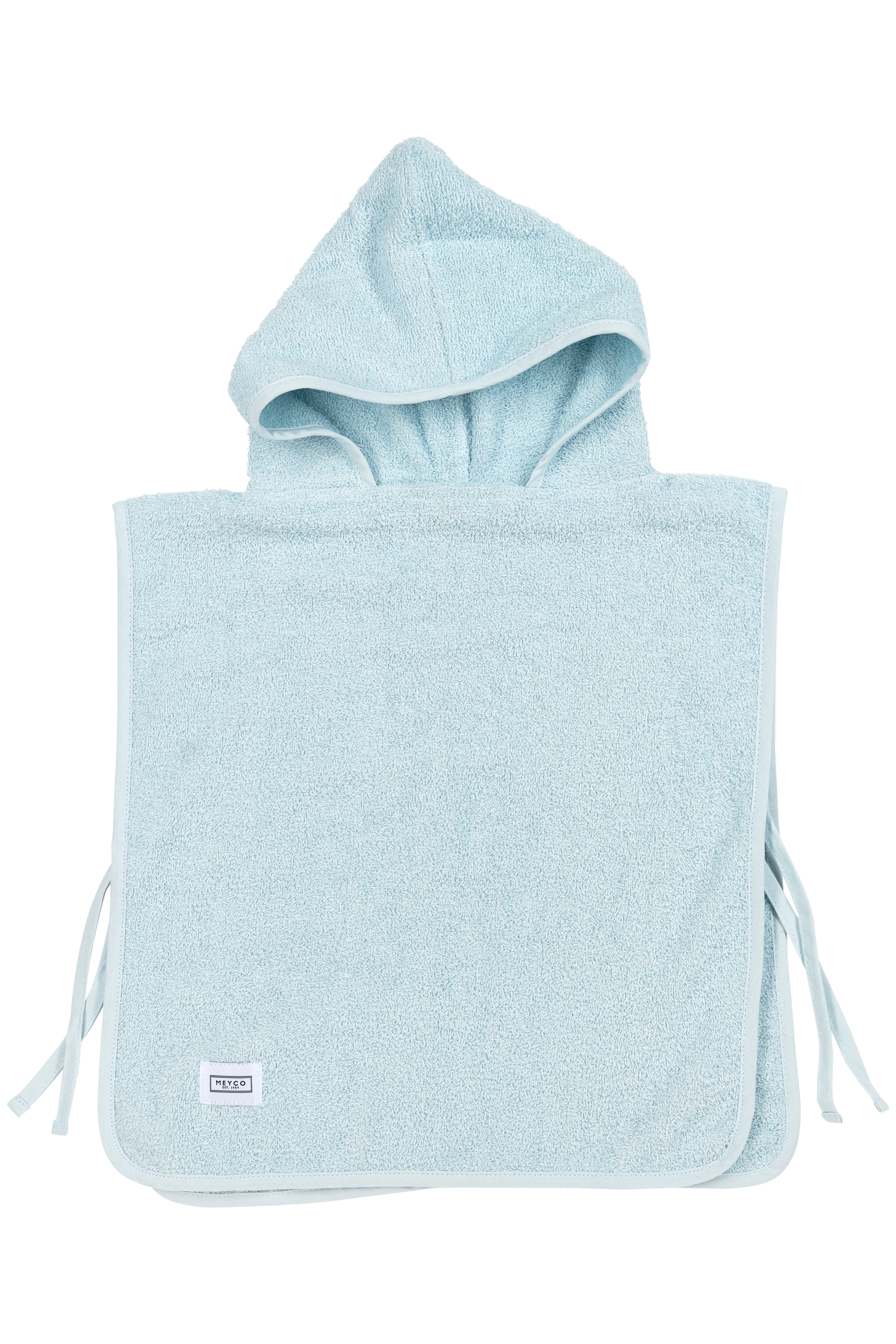 Meyco Baby Badeponcho Uni Light Blue, Baumwolle, Band, 1-3 Jahre