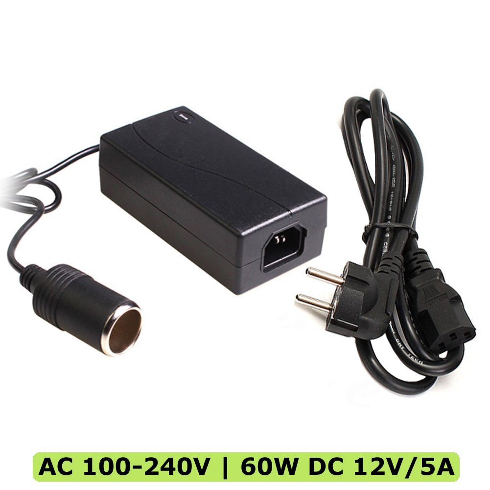 Bolwins Spannungswandler Q69C 60W 12V5A KFZ Spannung Wandler Konverter Netzteil Ladegerät 230V, (Netzteil-Adapter / Ladegerät, 1 St., 220V AC auf 12V DC KFZ-Adapter für Zigarettenanzündergeräte bis 60W), Für KFZ-Ladegeräte zu Hause Konstantspannung 12V Üb