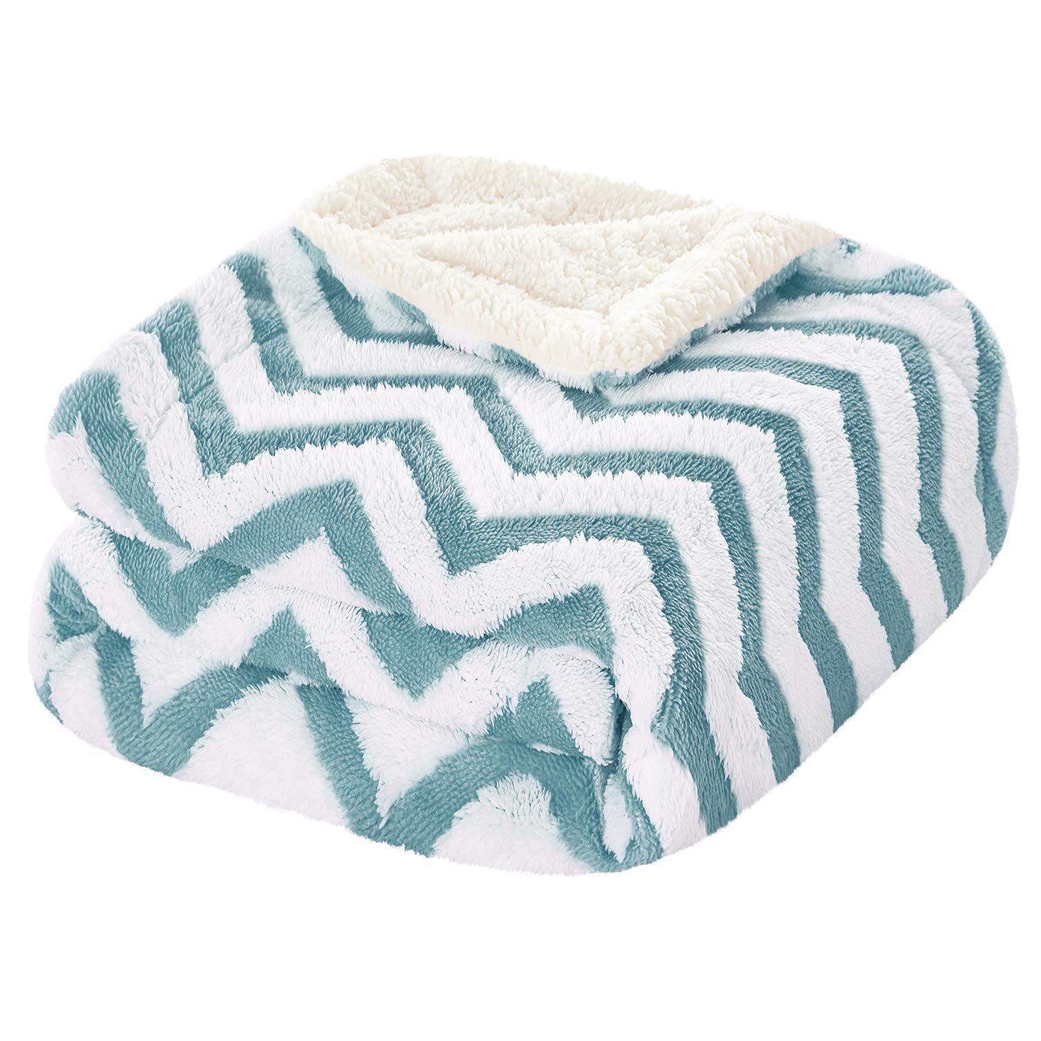 Wohndecke, HOMEIDEAS, 480 g/m² Flanell-Fleece-Decke, 127 x 155 cm Blau