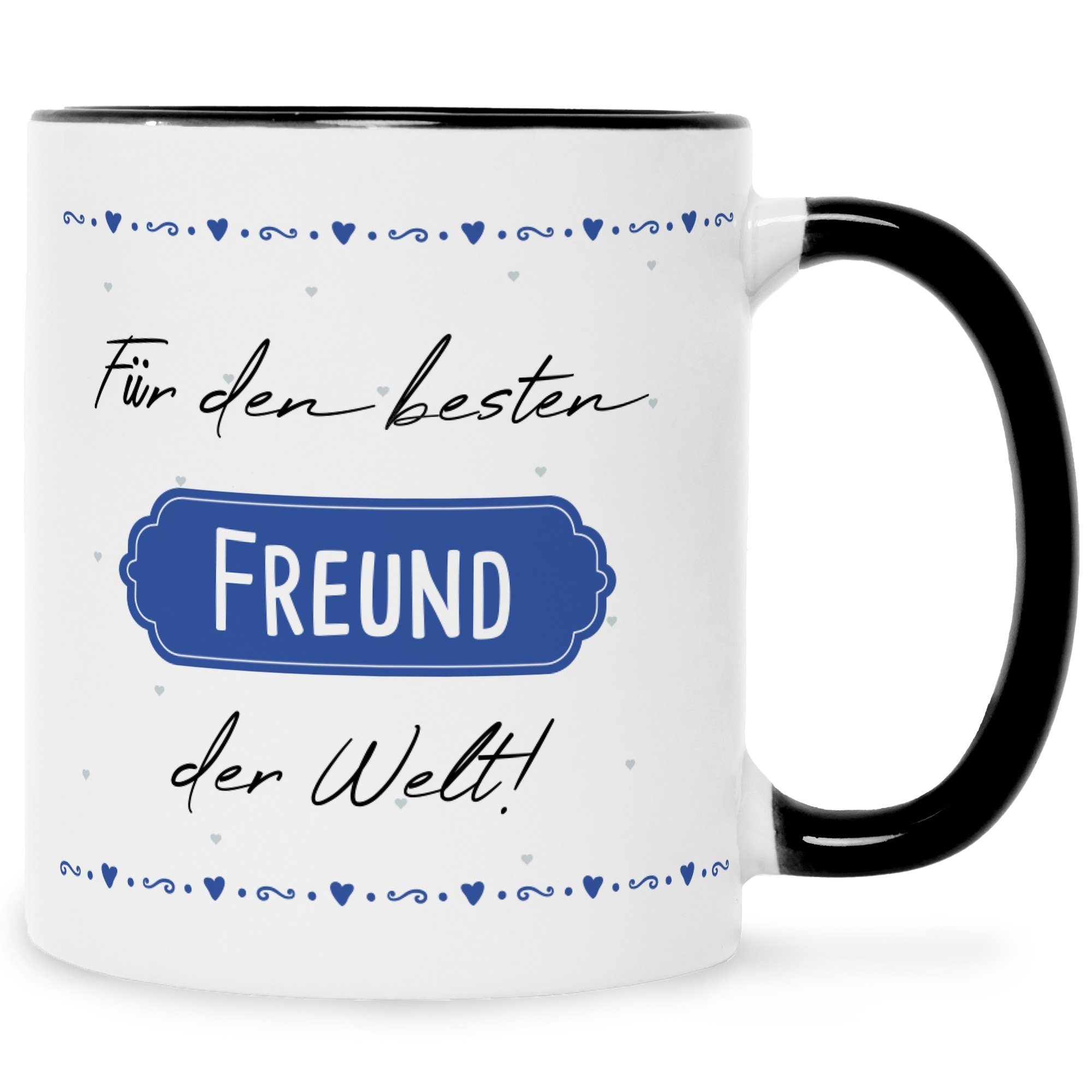 GRAVURZEILE Tasse mit Spruch - Für die Besten der Welt!, Keramik, Farbe: Schwarz & Weiß