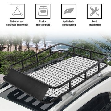 COSTWAY Dachträger, universal Dachkorb für Auto bis 75kg, 122x102x15cm