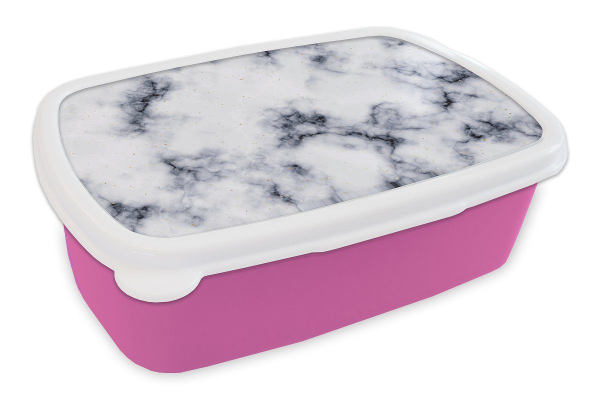 MuchoWow Lunchbox Marmor - Achatgeode - Stein, Kunststoff, (2-tlg), Brotbox für Erwachsene, Brotdose Kinder, Snackbox, Mädchen, Kunststoff rosa
