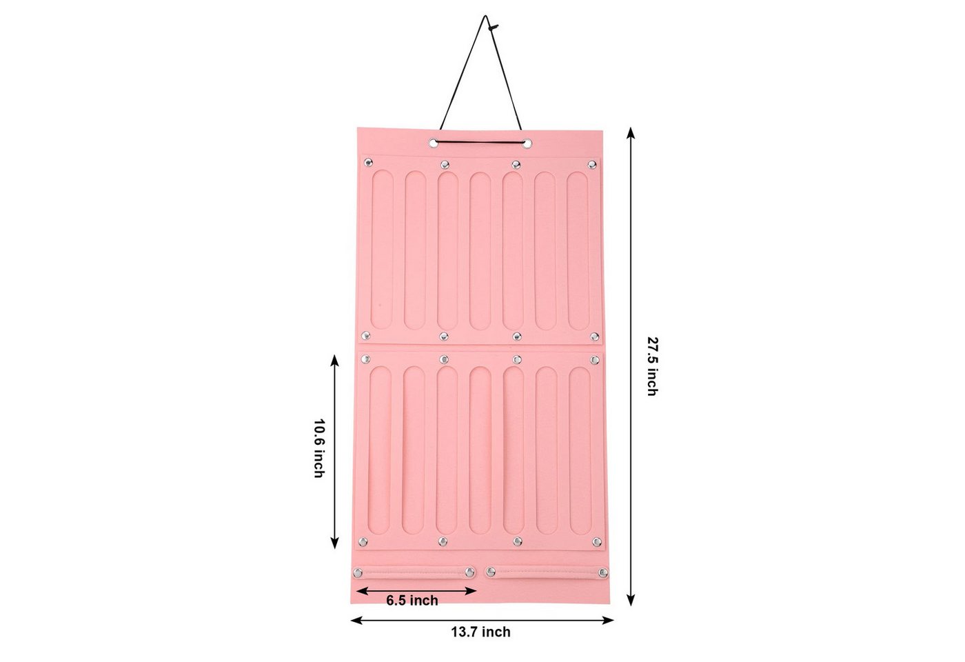 Thumbnail - QUBEBU Hängeaufbewahrung Baby Mädchen Stirnbander Haarspangen Hangender Organizer Veranstalter (L x H: 35 x 66 cm. Rosa ...