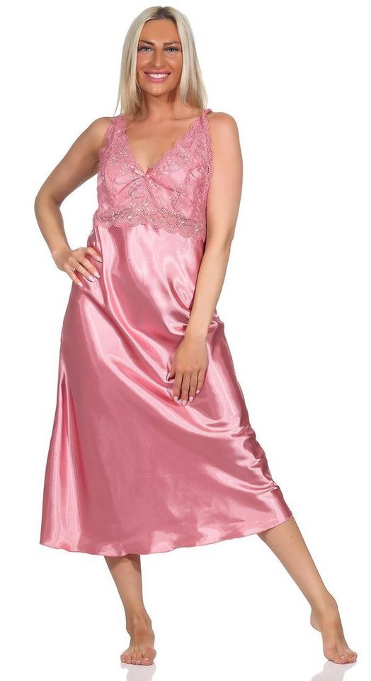 EloModa Negligé Damen Negligé Satin Nachtkleid Reizwäsche mit Spitze; S M L  XL 2XL (1-tlg), Negligé mit Spitze