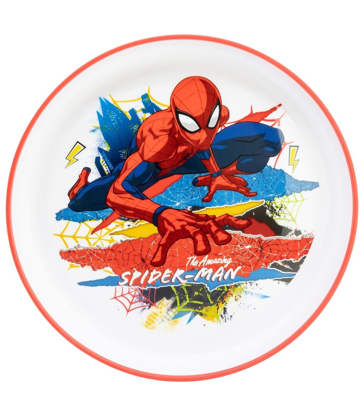 Spiderman Teller Kinder Teller mit Basis Premium Bicolor für Esstisch und Alltag