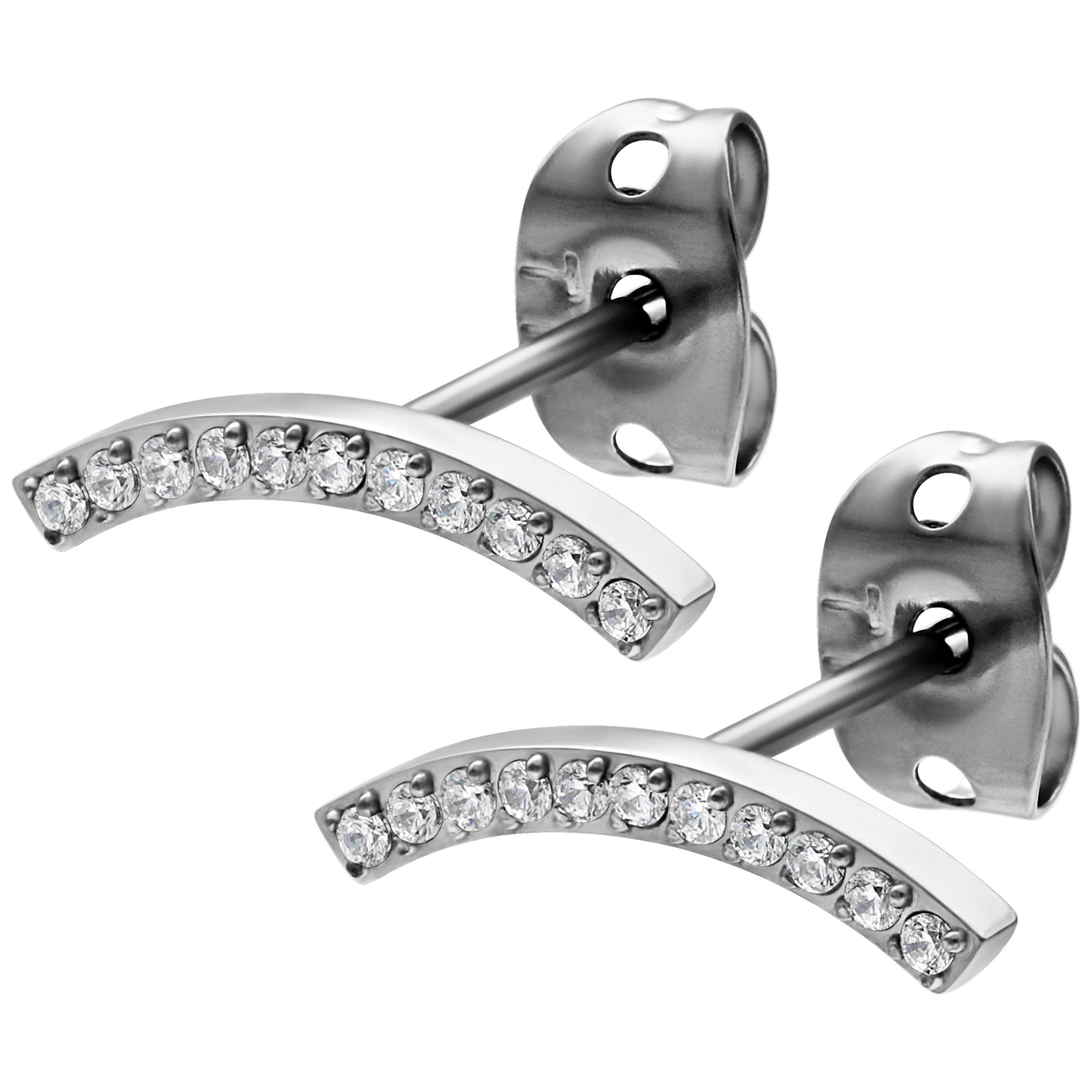 Paar Ohrstecker Crystal Arch Earstuds - Silber