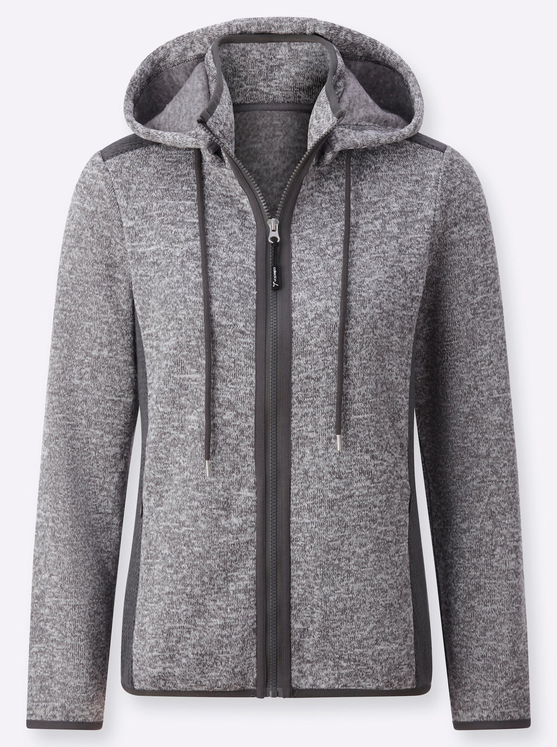 Fleecejacke Strickfleece-Jacke Langarm