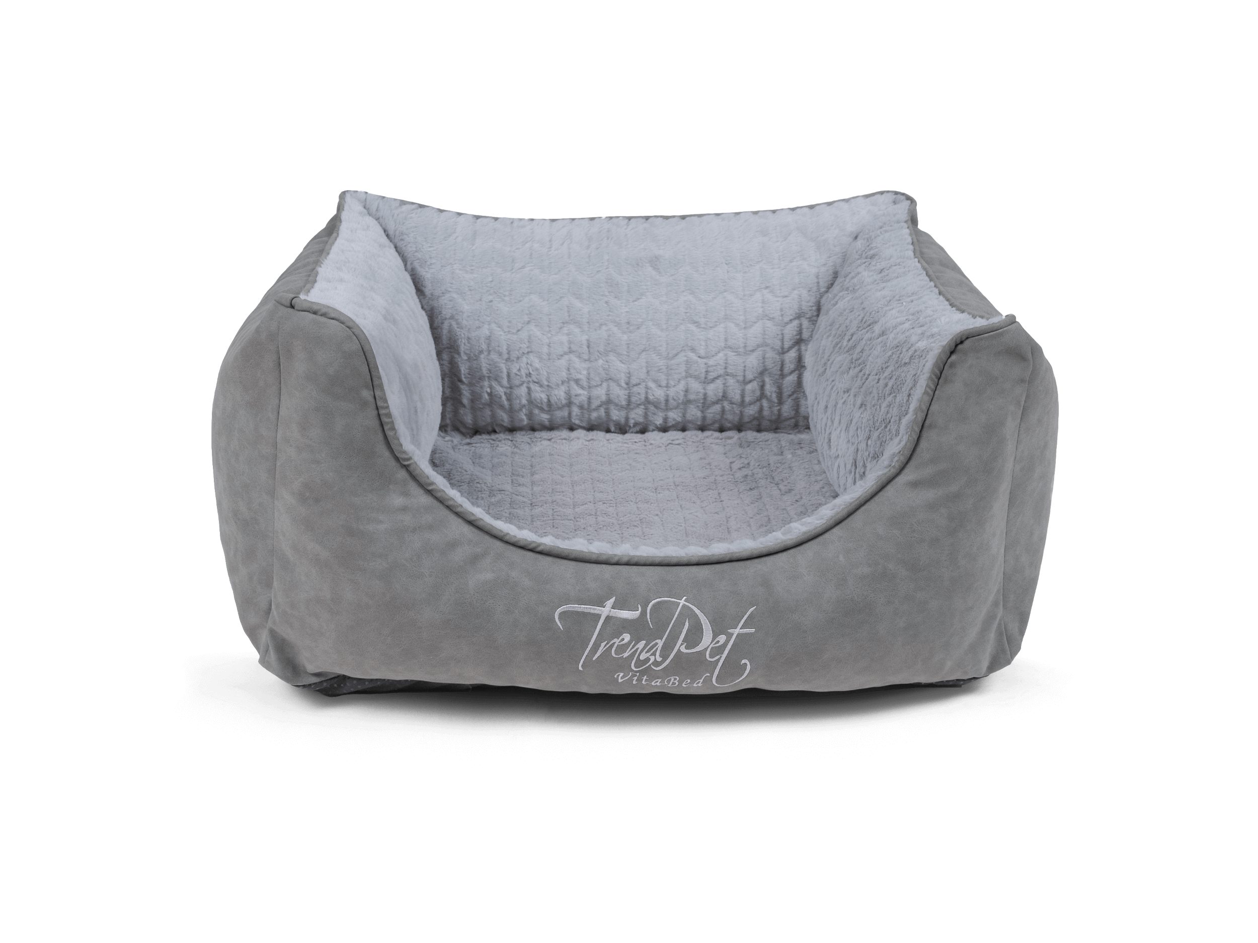 TrendPet Tierbett VitaBed Style Grau - Orthopädisches Hundebett, 100% Polyester, 5cm Matratze aus Memory Foam
