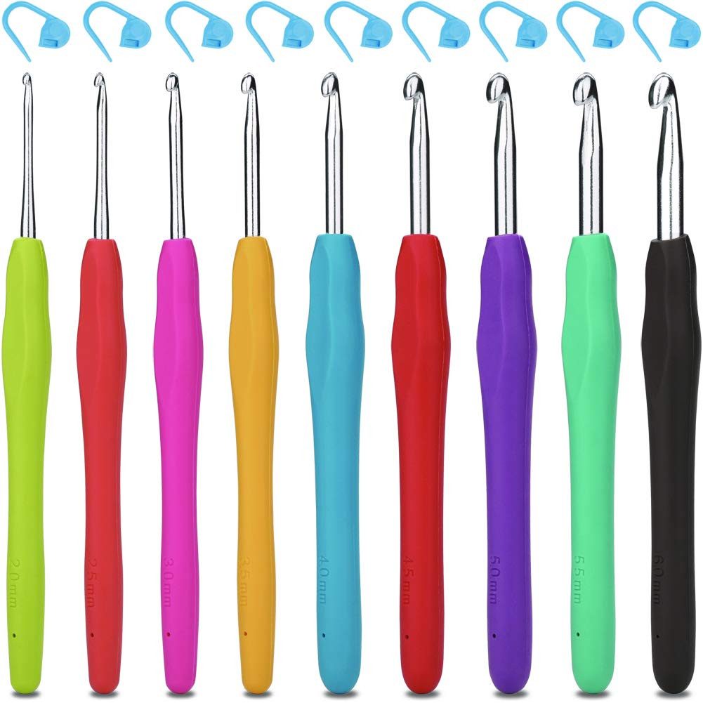 H&S 9-teiliges Häkelnadel-Set für Einsteiger und Kinder Bastelgarn, (9-St)