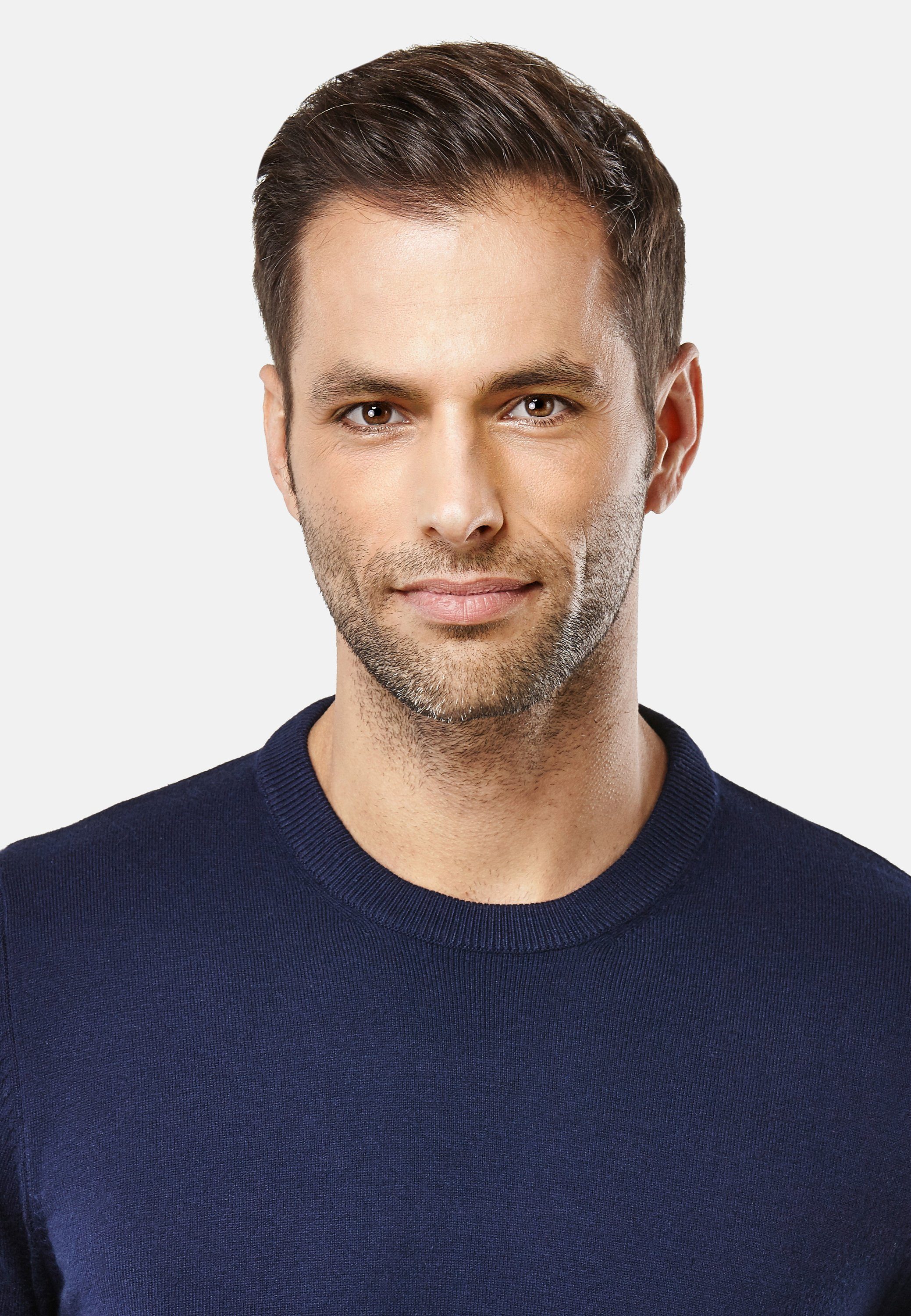 Vincenzo Boretti V-Ausschnitt-Pullover tailliert Round Neck günstig online kaufen